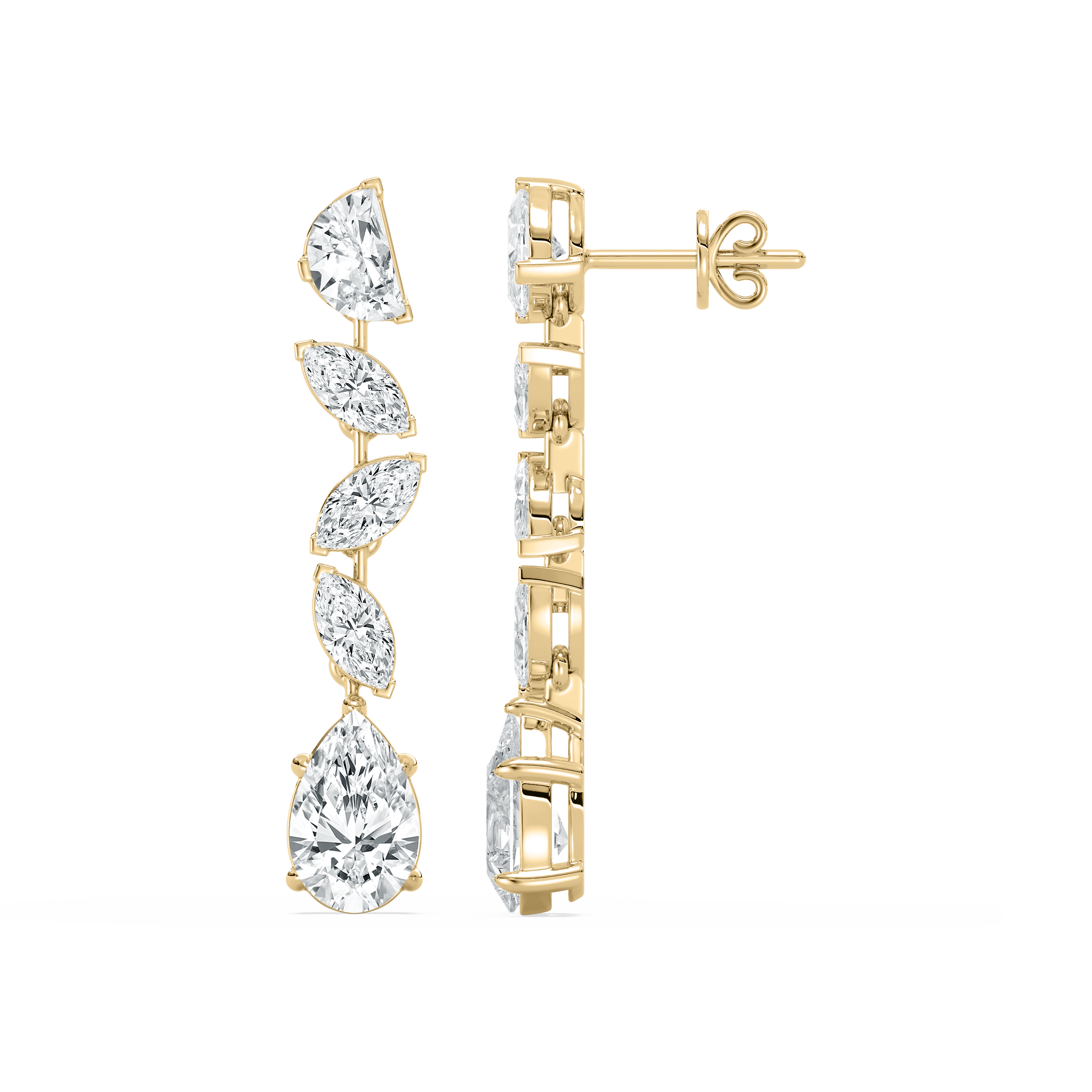 5.50 Carat Multi Shape Diamond Melera Dangler Earring 