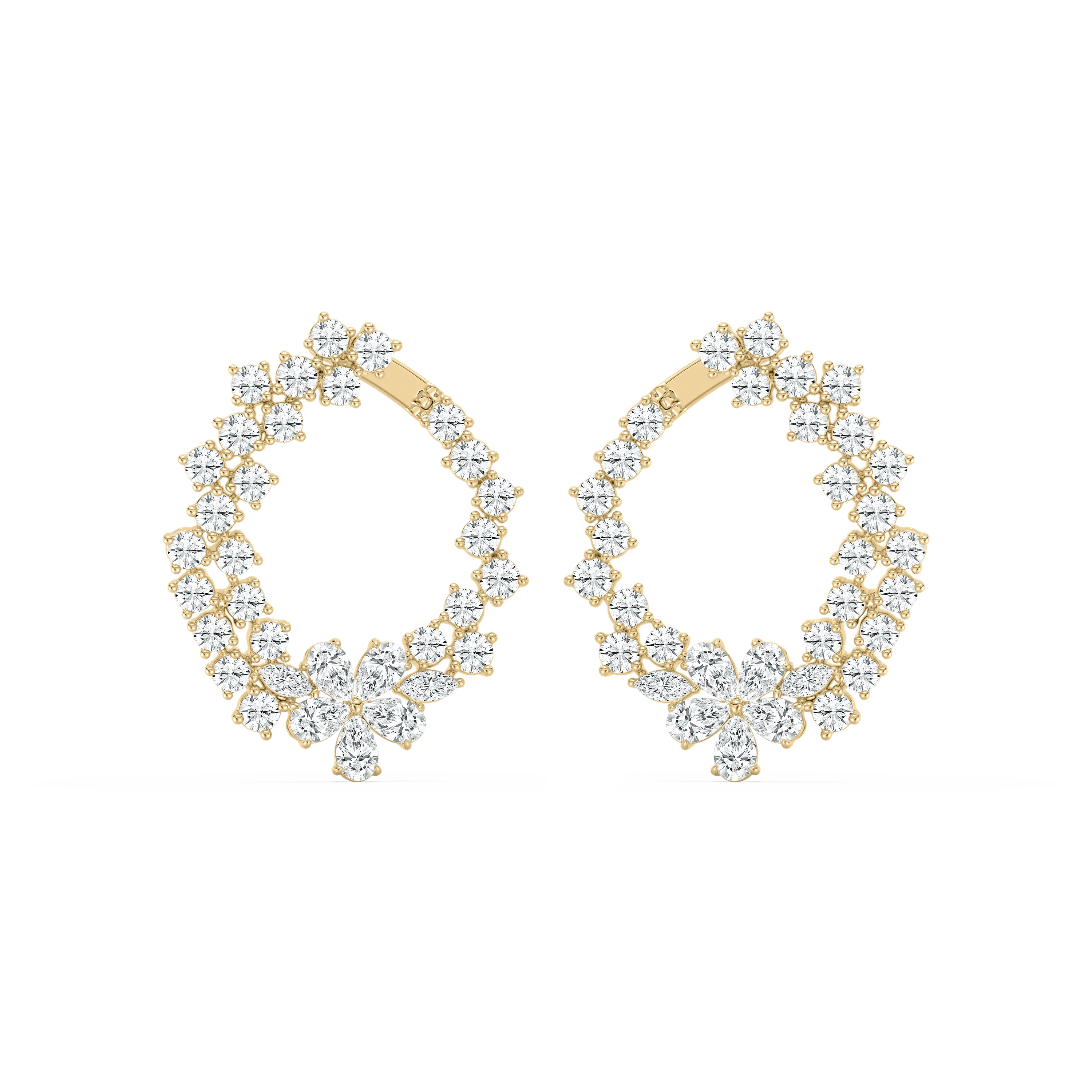 8.55 Carat Round And Pear Shape Diamond Fayaa Fashion Earring 