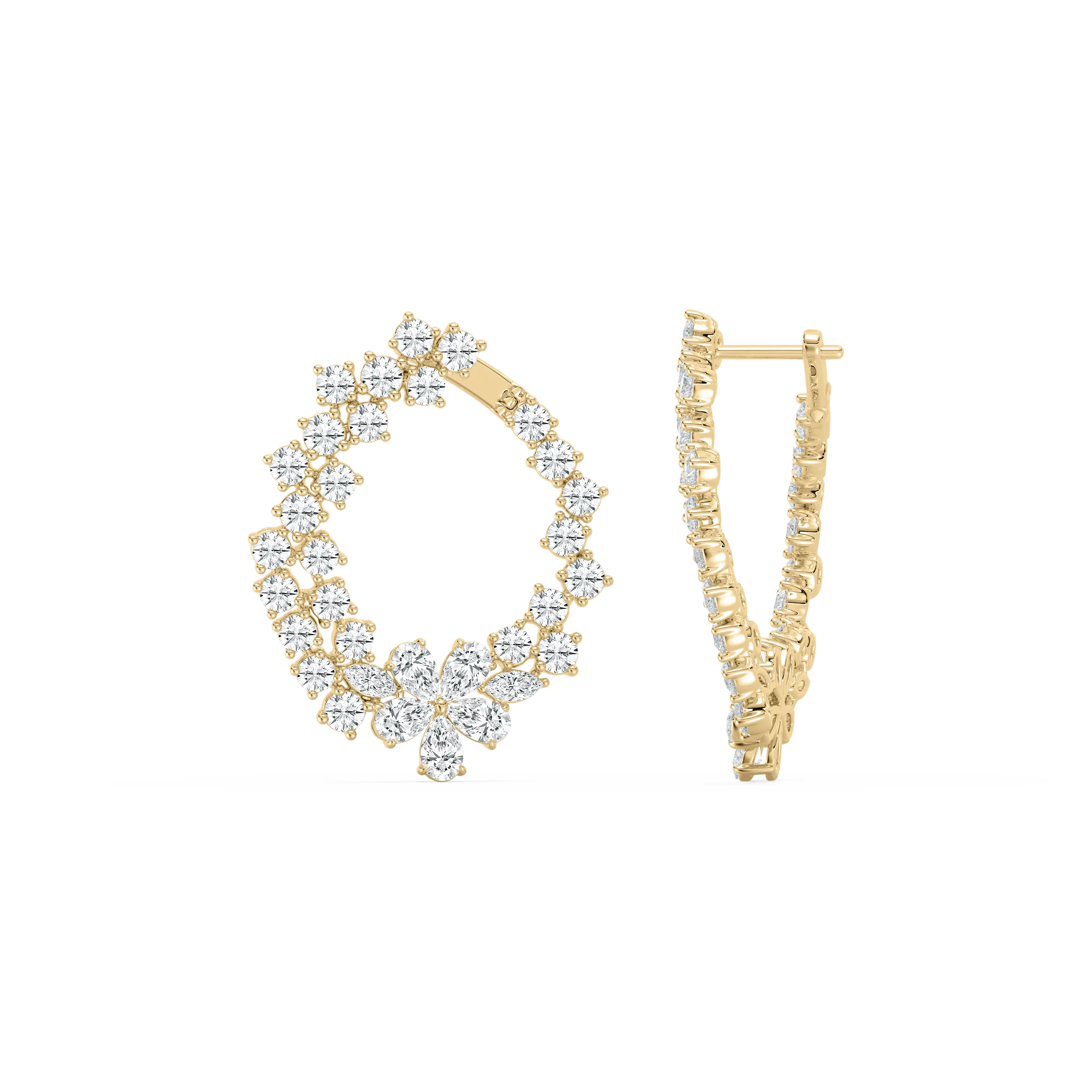 8.55 Carat Round And Pear Shape Diamond Fayaa Fashion Earring 