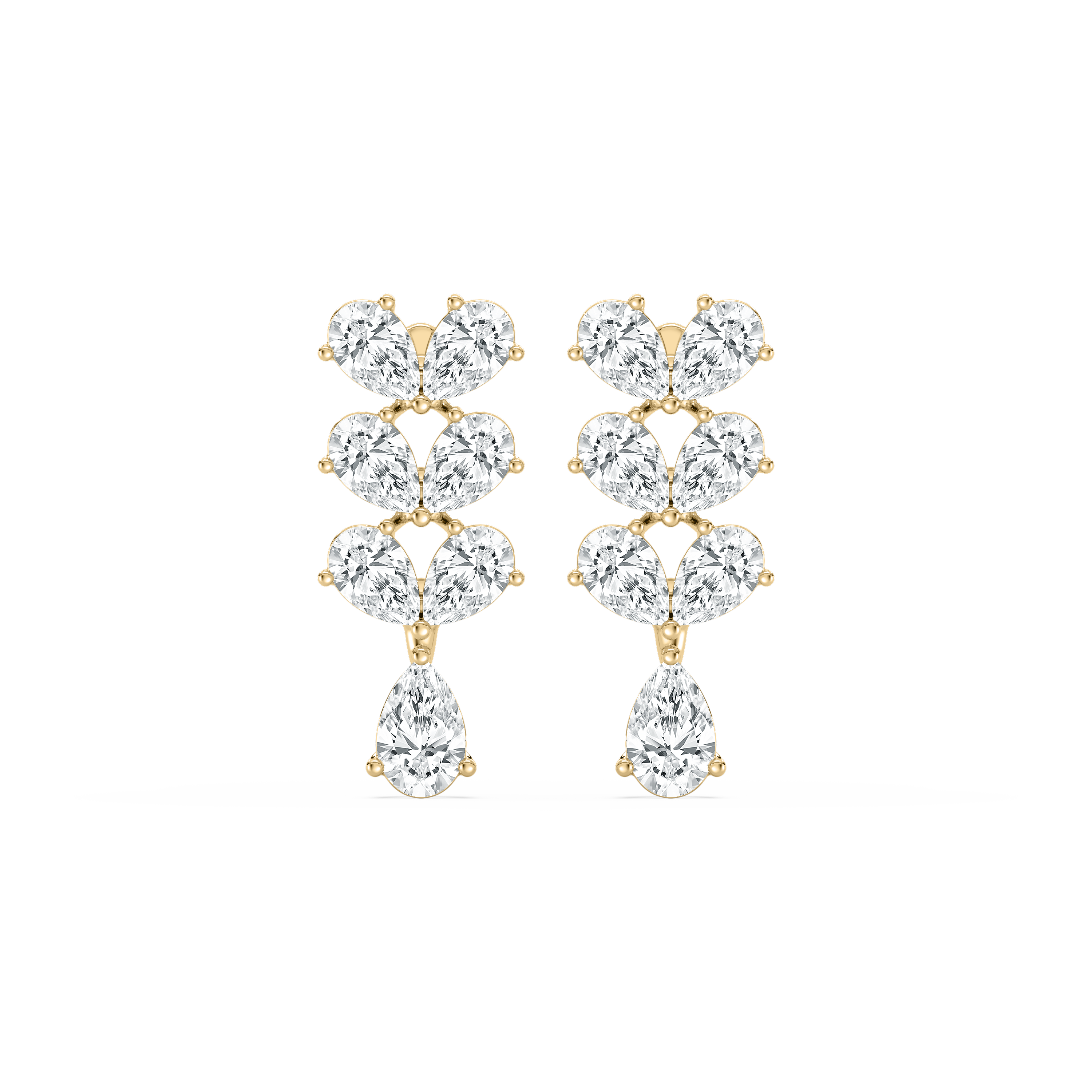 3.80 Carat Pear Shape Diamond Sosa Dangle Earring 