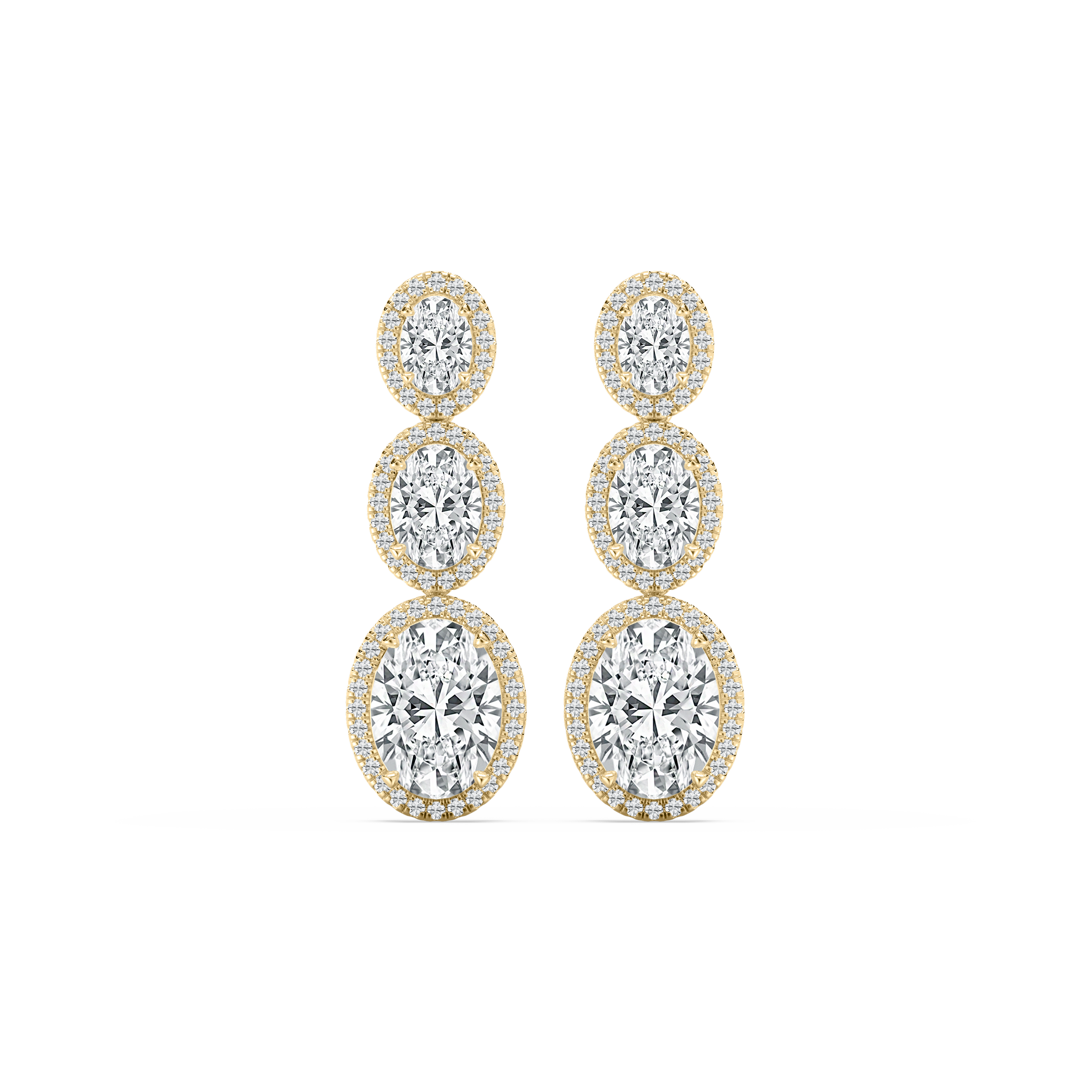 9.90 Carat Oval And Round Diamond Acceptence Dangler Earring