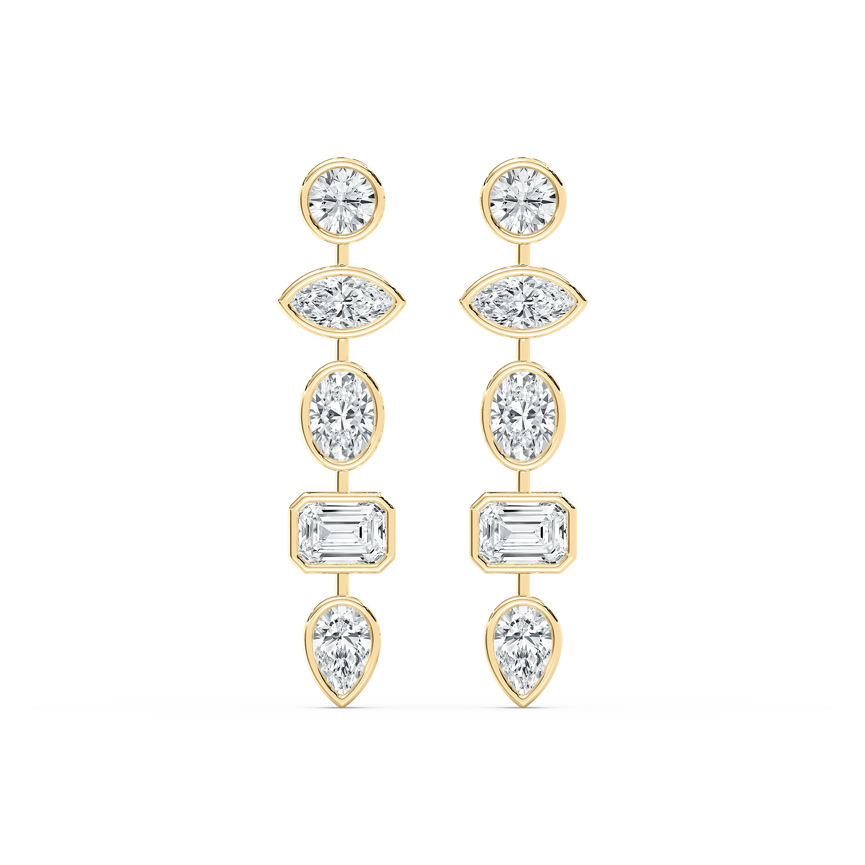 6.50 Carat Multi Shape Diamond Vivant Dangler Earring