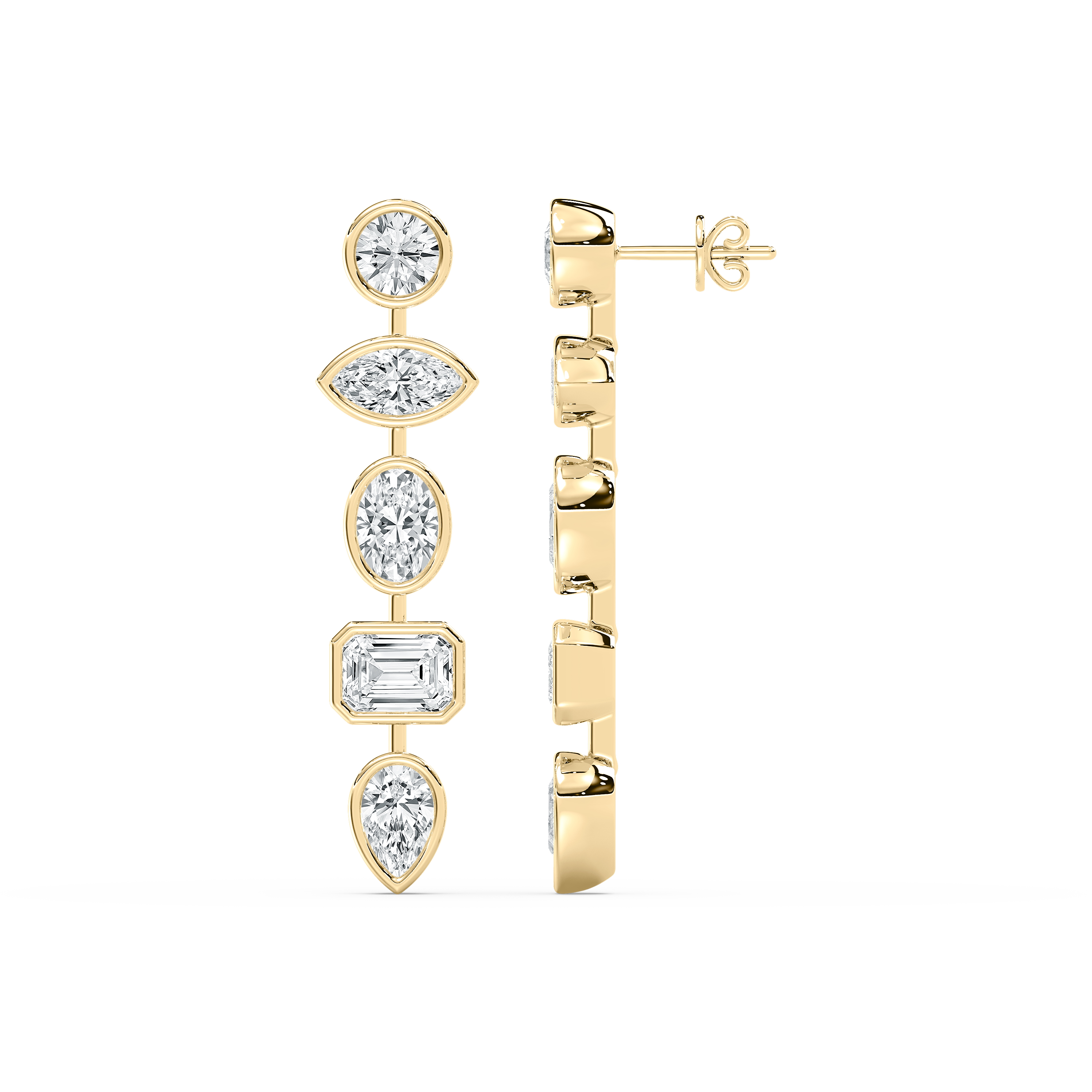 6.50 Carat Multi Shape Diamond Vivant Dangler Earring