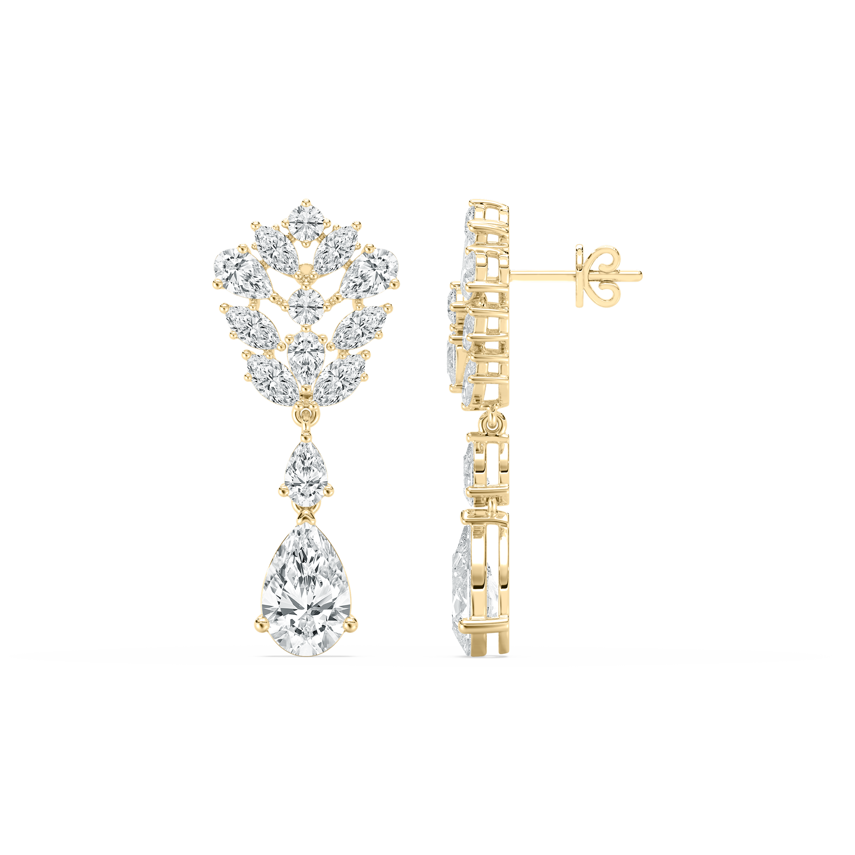 Multi Shape Diamond Lixuee Dangler Earring