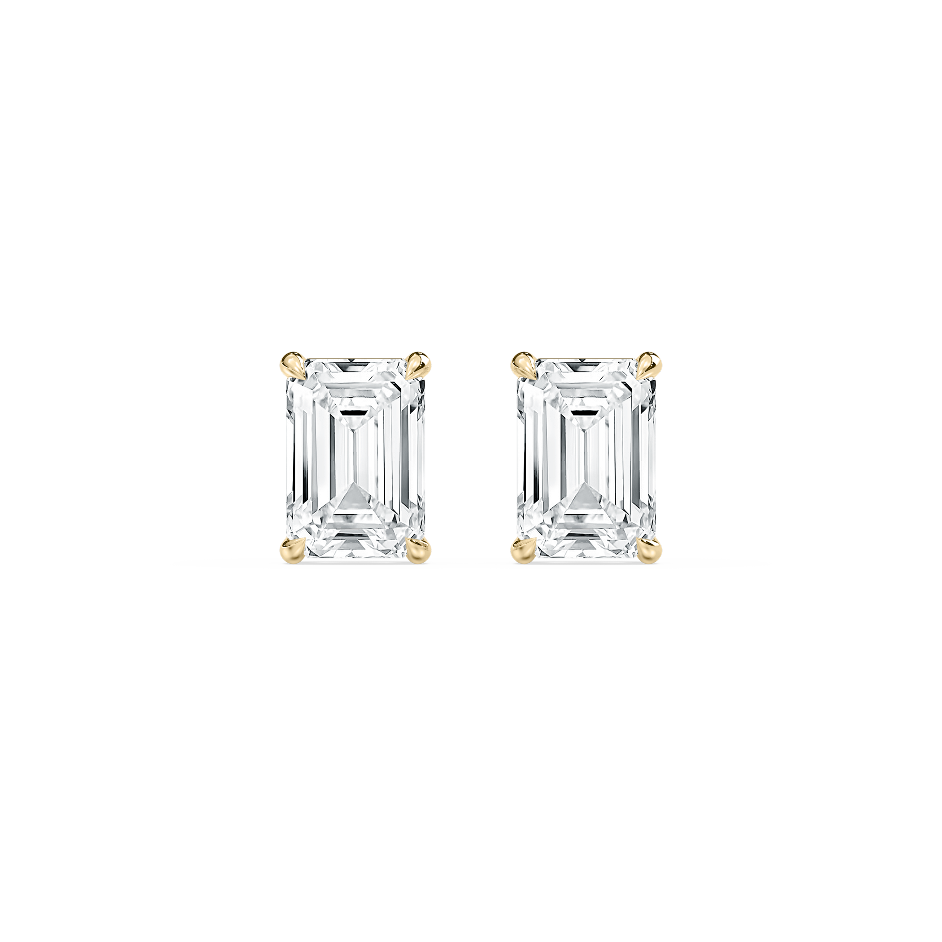 6 Carat Emerald Diamond Azure Stud Earring