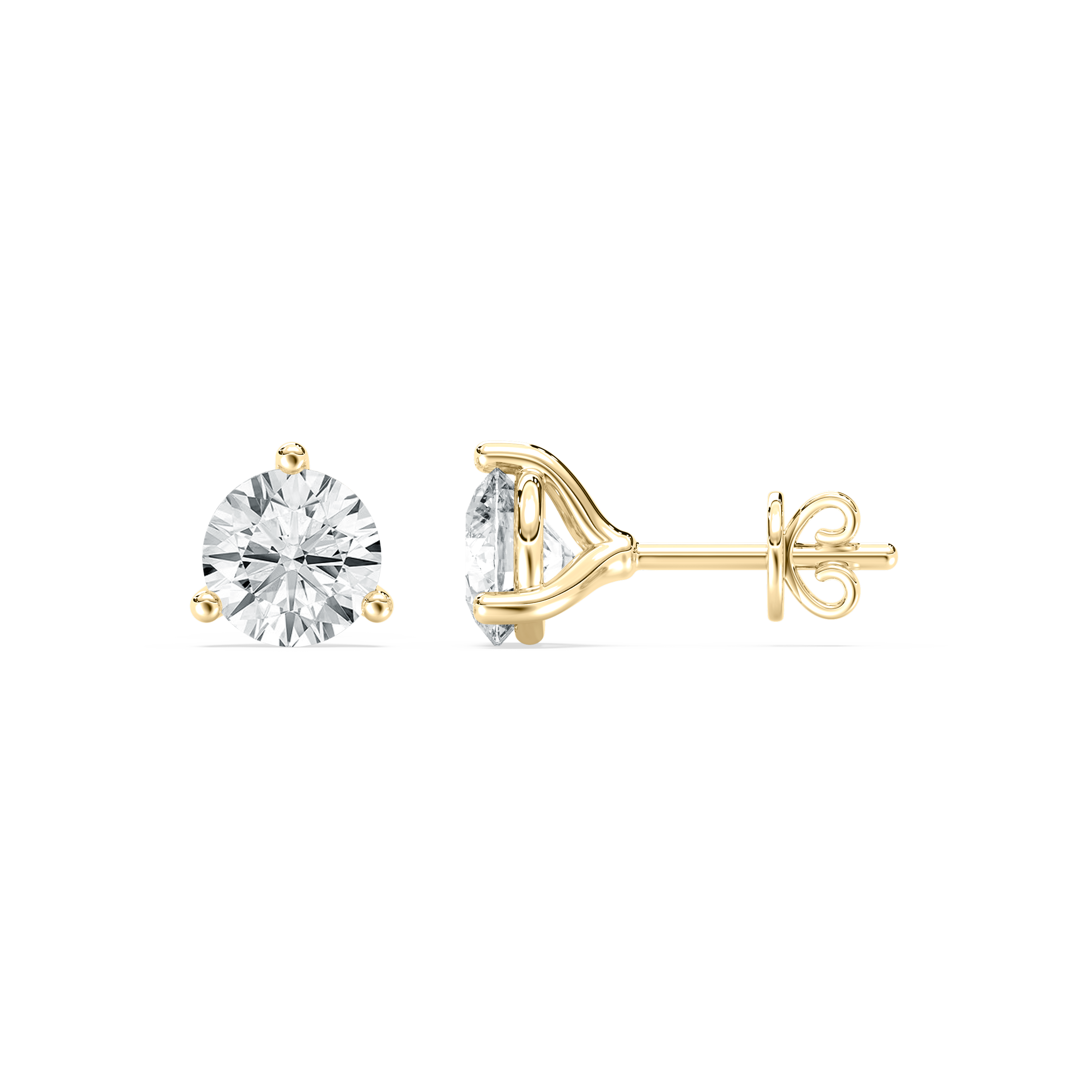 1.50 Carat Round Diamond Toral Stud Earring