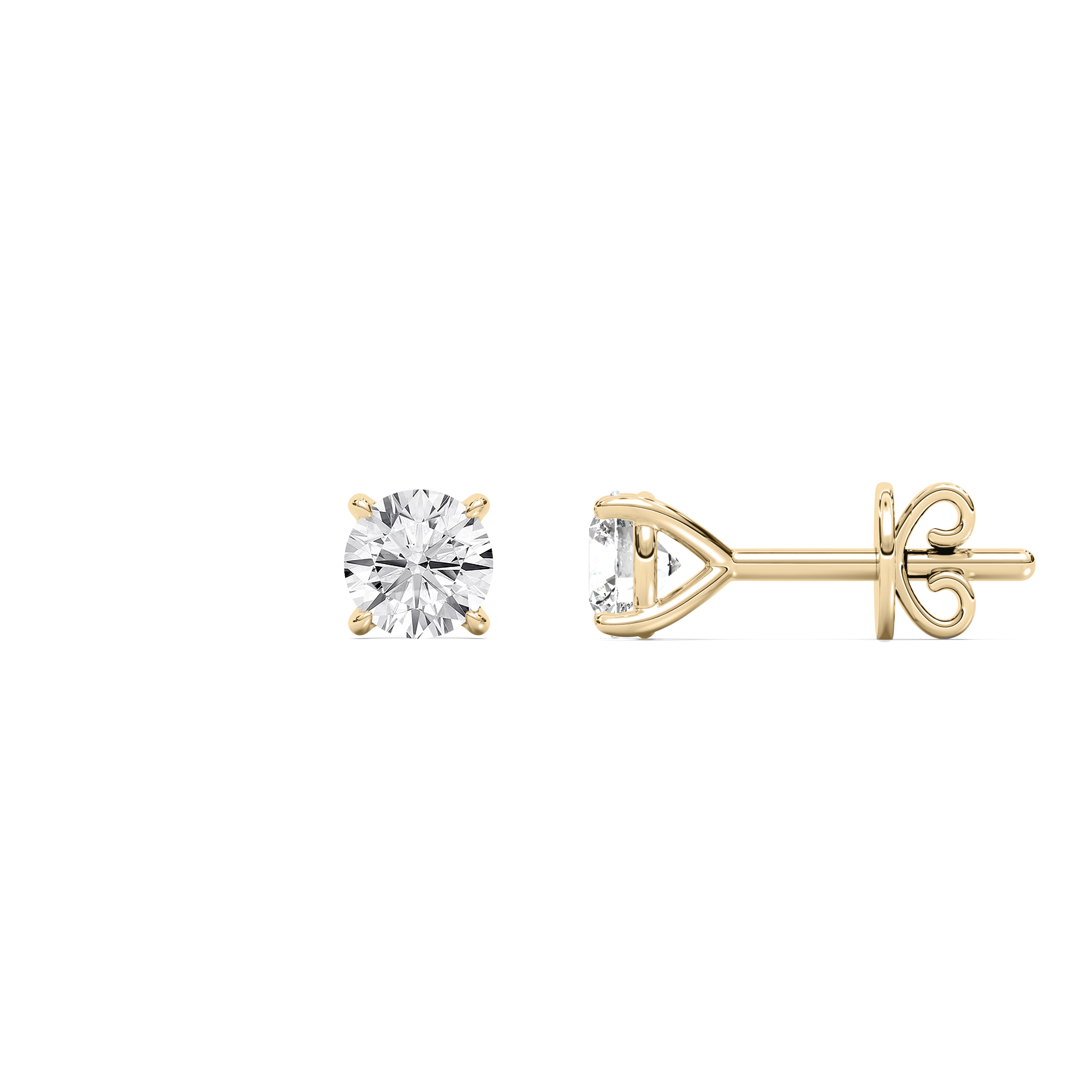 1 Carat Round Diamond Inare Stud Earring