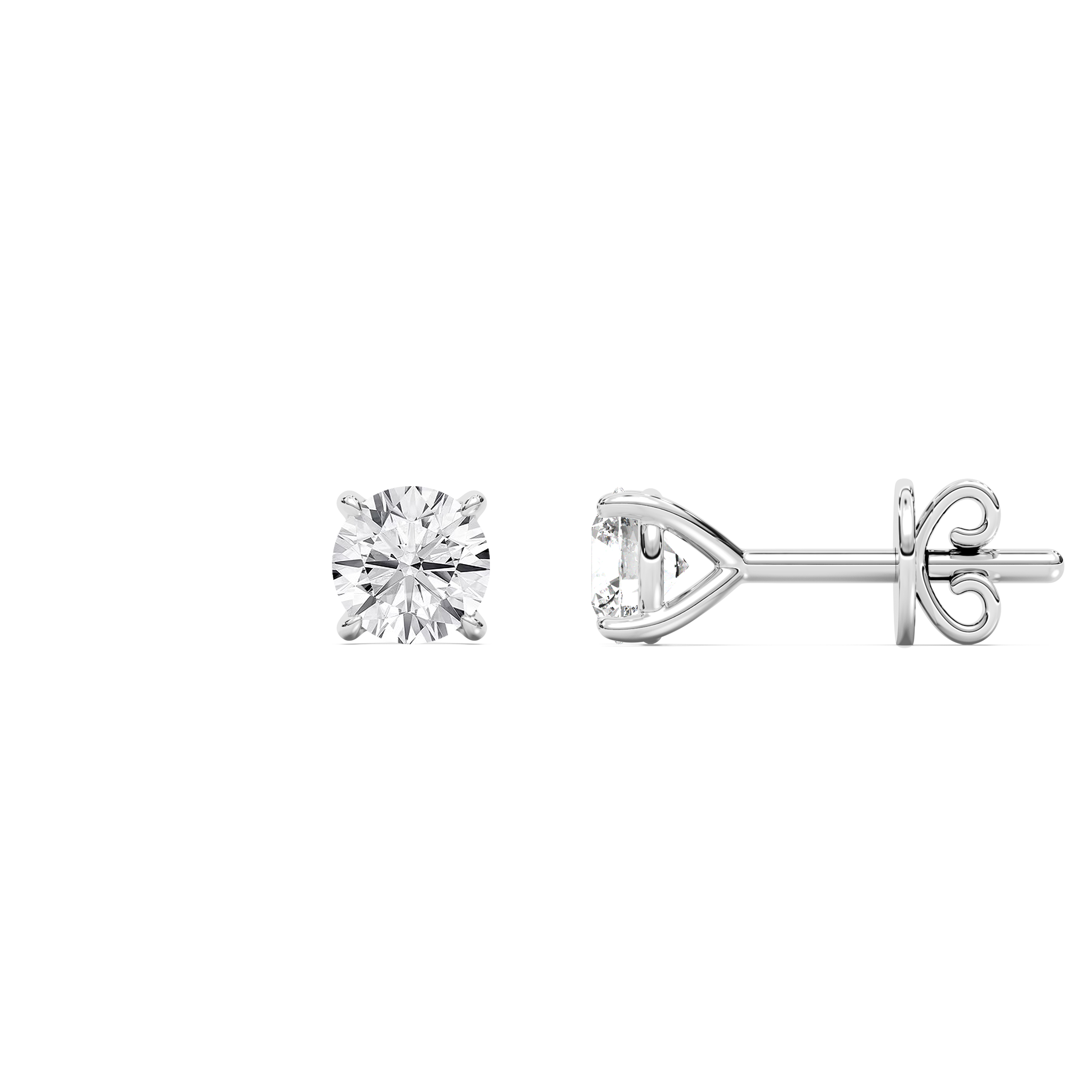 2 Carat Round Diamond Yulia Stud Earring