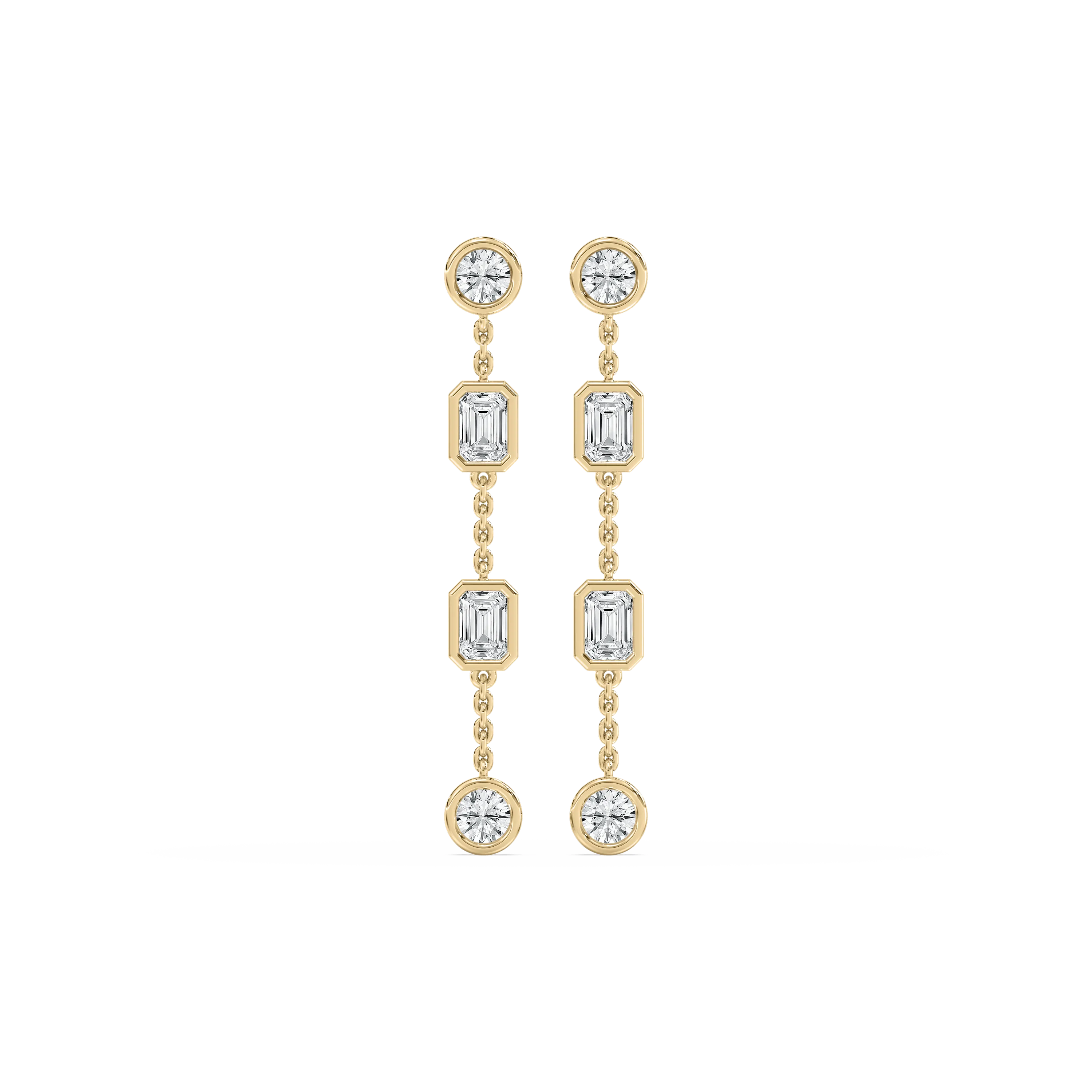 2 Carat Round And Emerald Diamond Carmona Dangler
