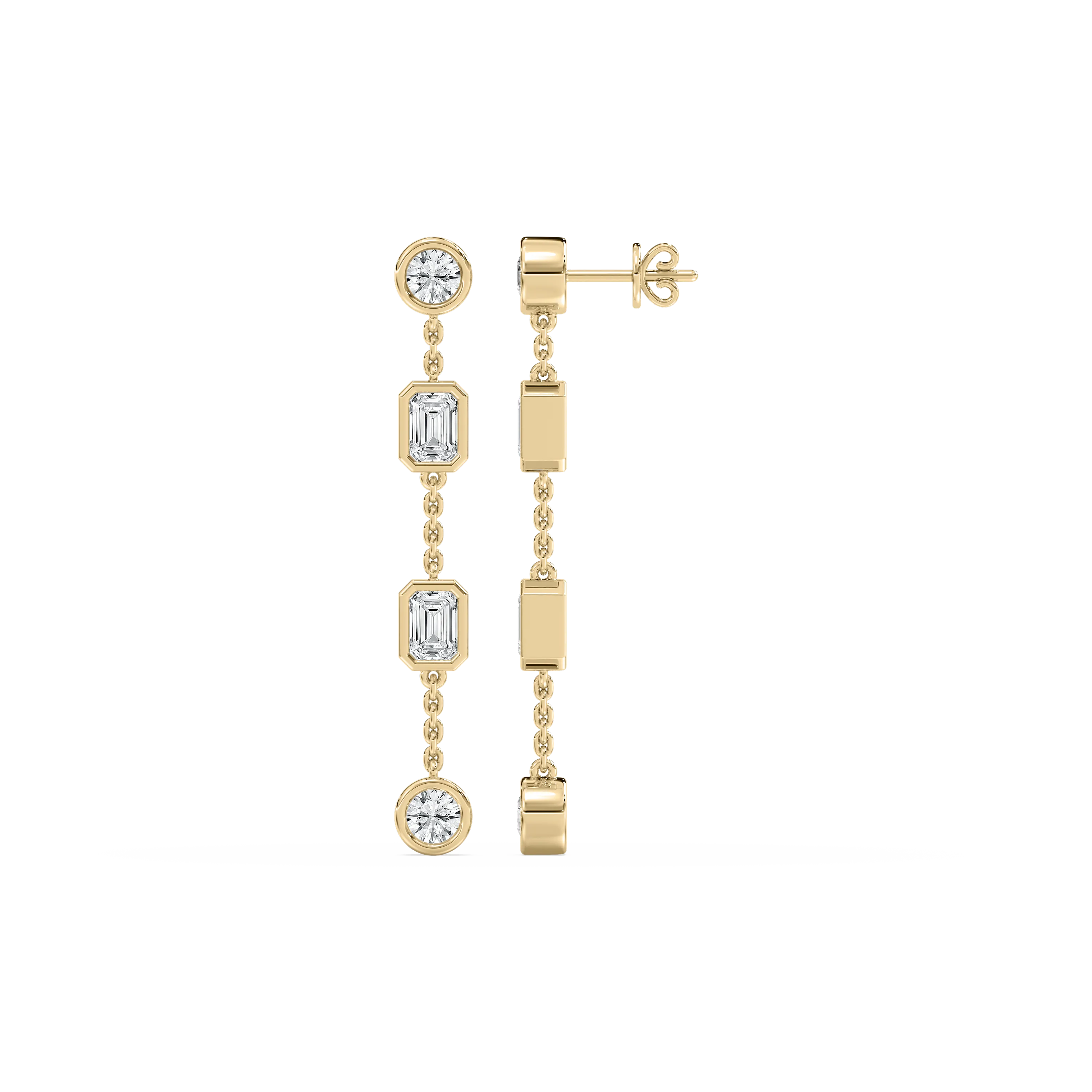 2 Carat Round And Emerald Diamond Carmona Dangler