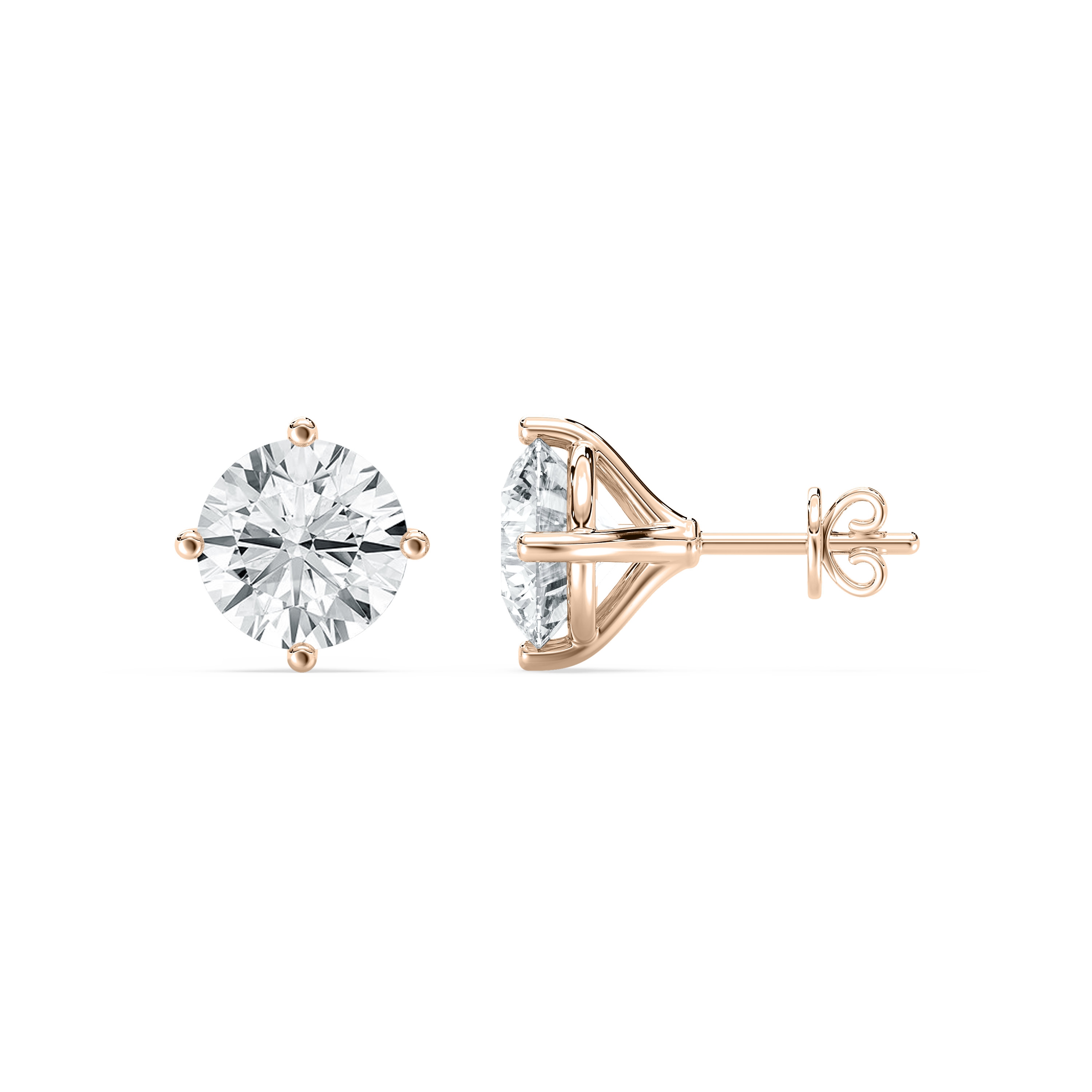 4 Carat  Round Diamonds Modish Stud Earring
