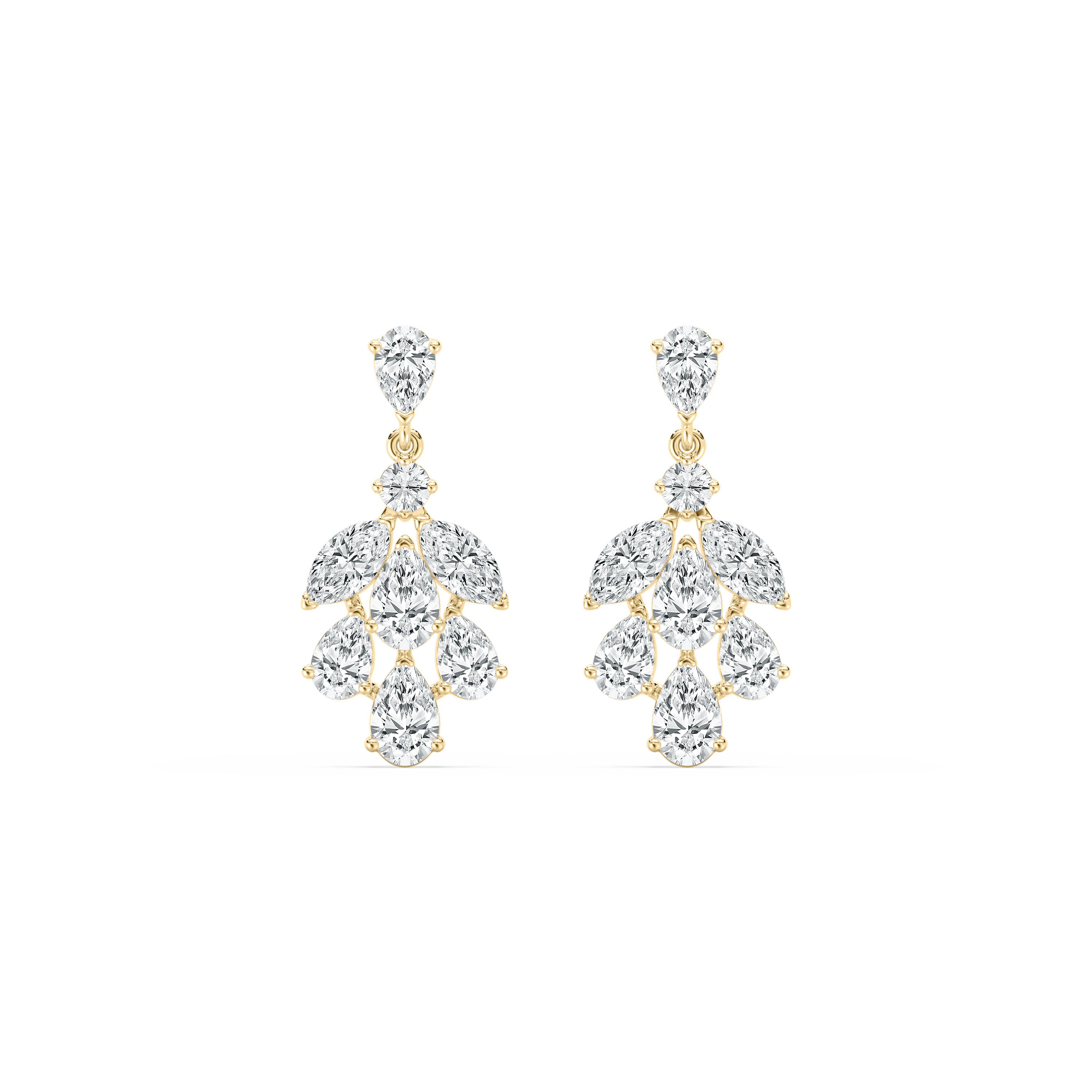 Multi Shape Diamond Passanite Fashion Earring