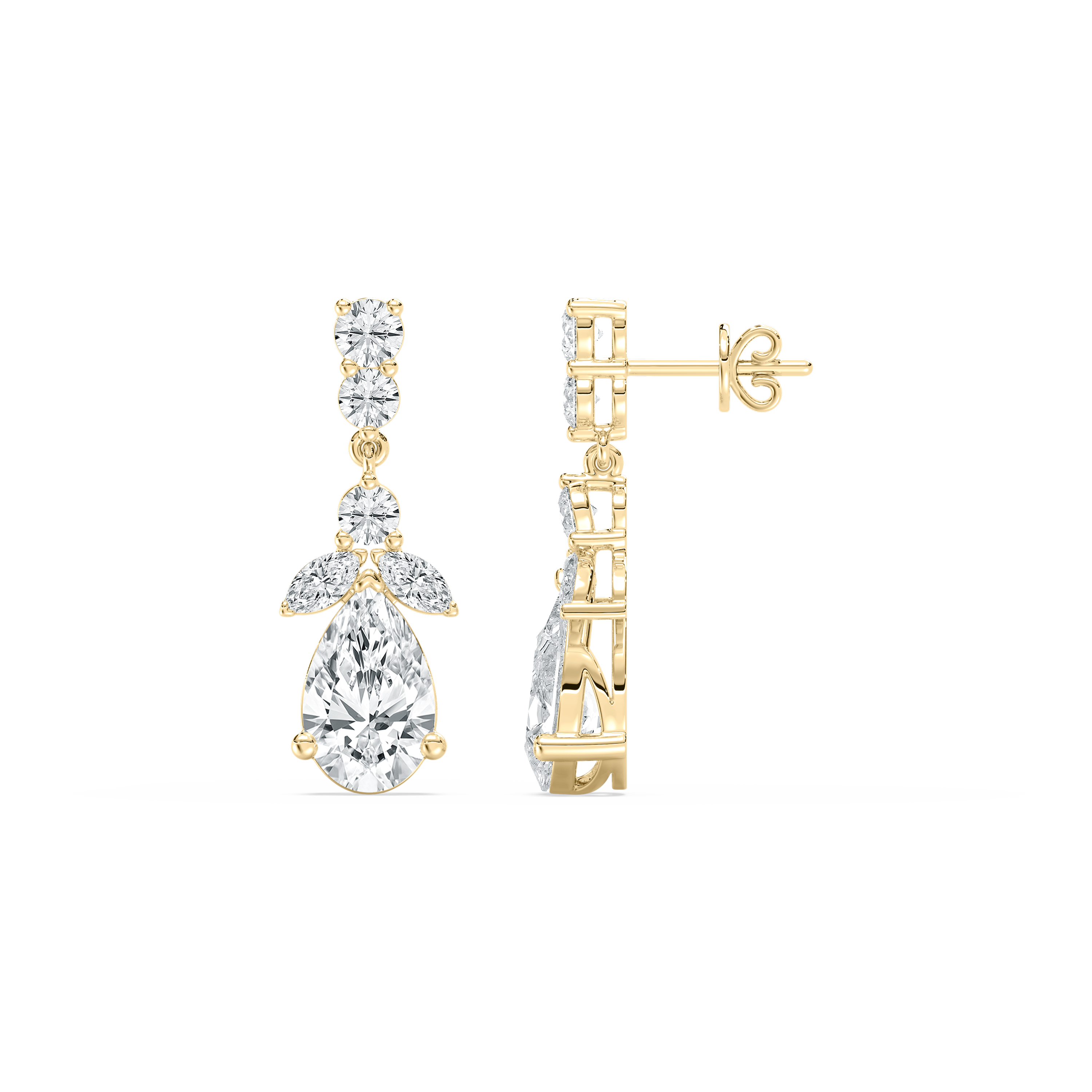 Multi Shape Diamond Dandelion Wish Fashion Earring