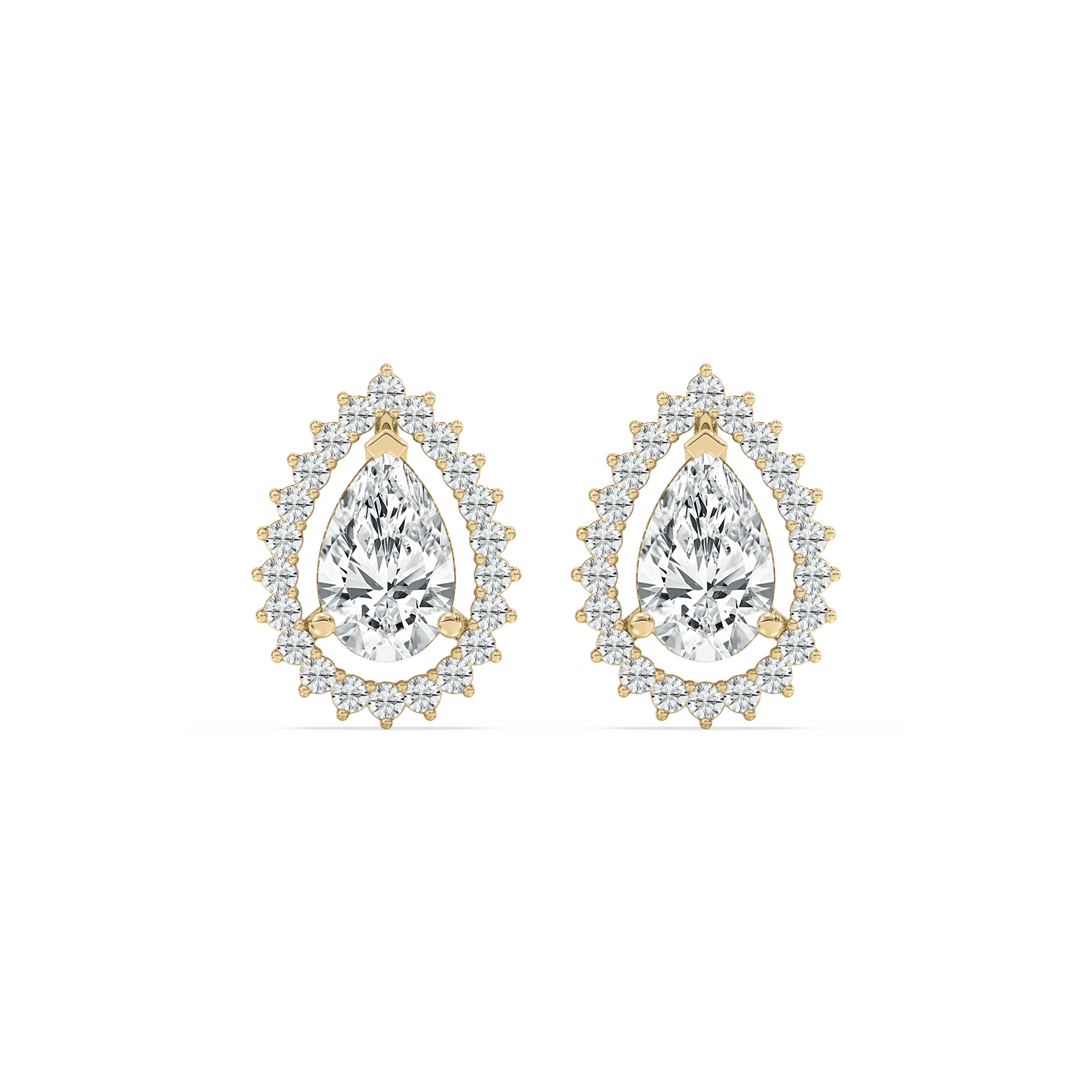 Pear And Round Diamond Miranda Stud Earring