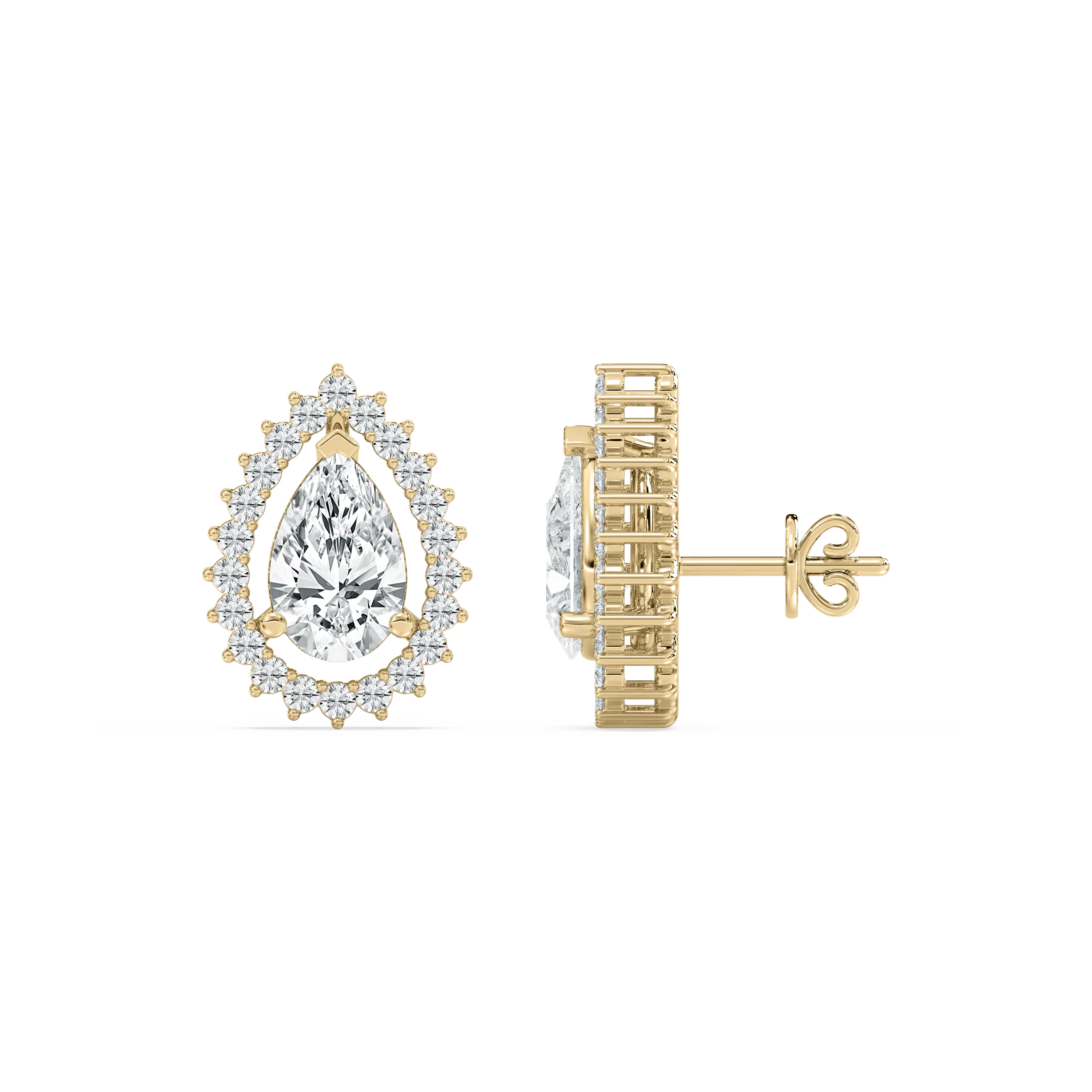 Pear And Round Diamond Miranda Stud Earring