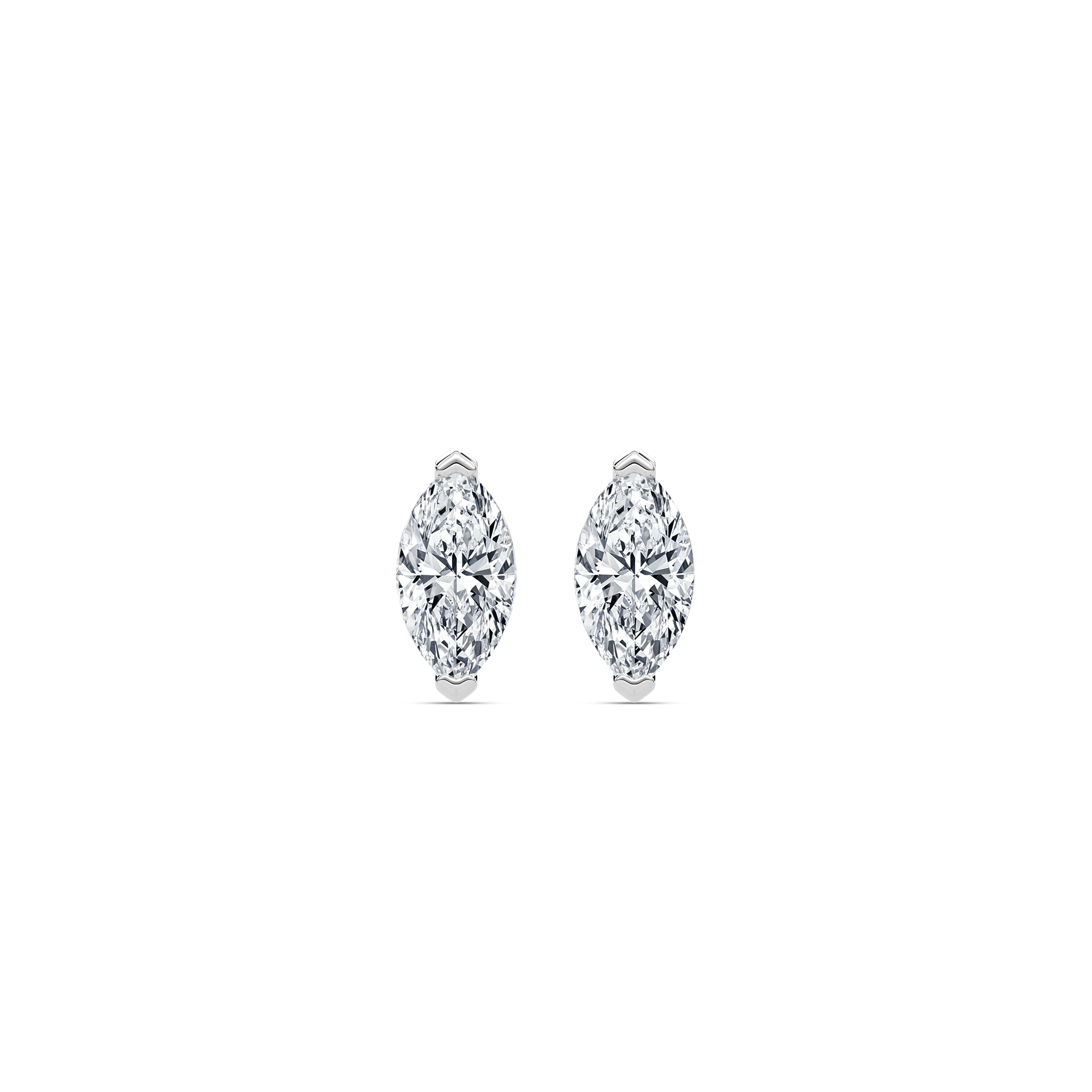 1 Carat Marquise Two Prong Lambent Stud Earring