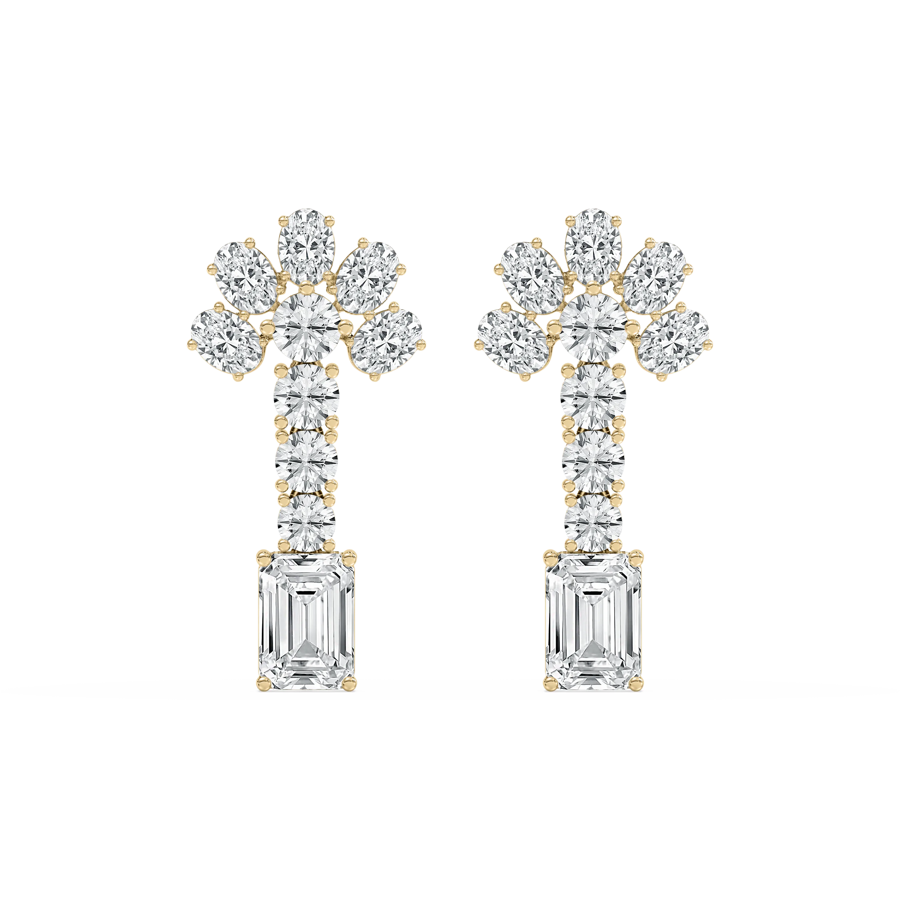 Multi Shape Diamond Ebiza Dangler Earring