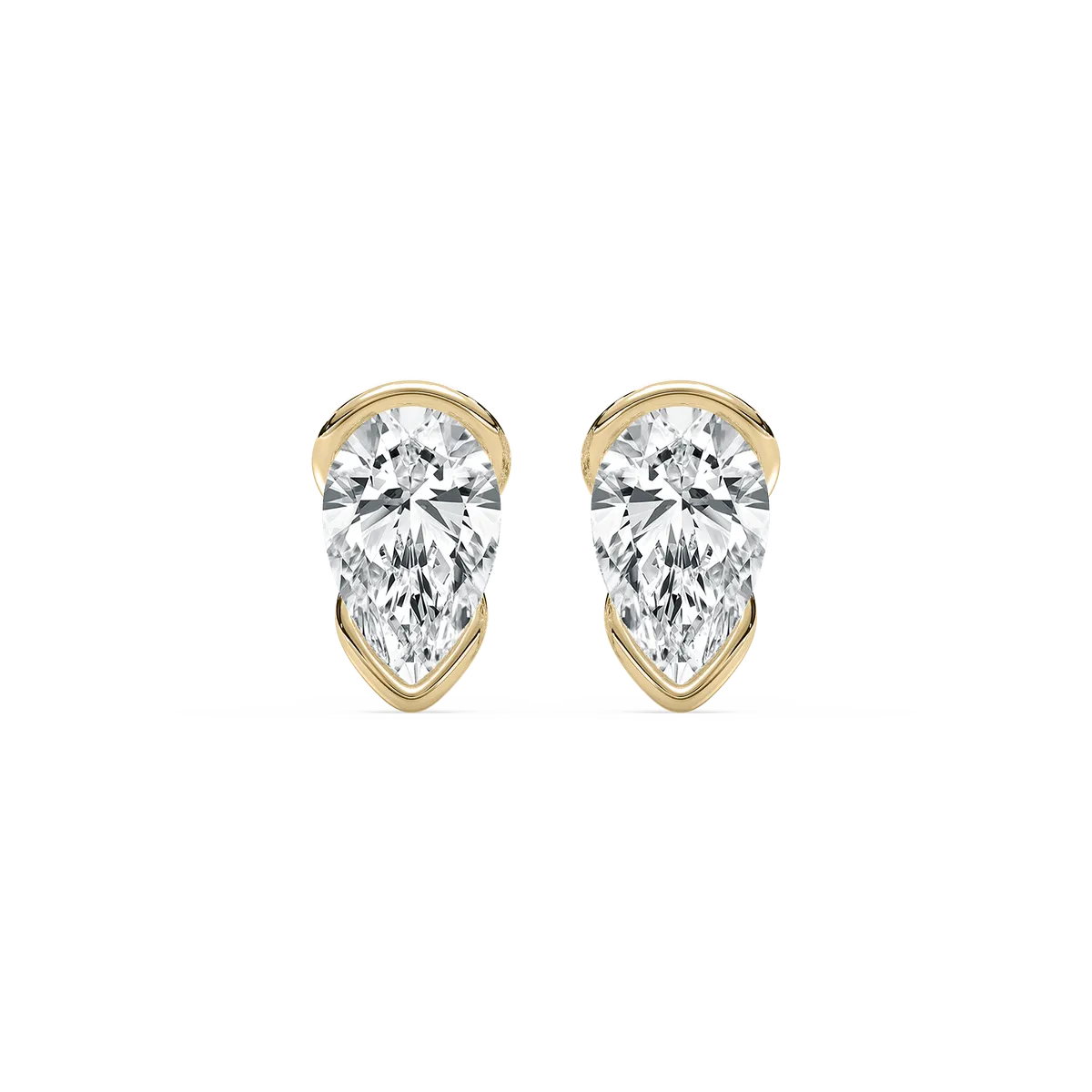 2 Carat Pear Diamond Sunbeam Stud Earring