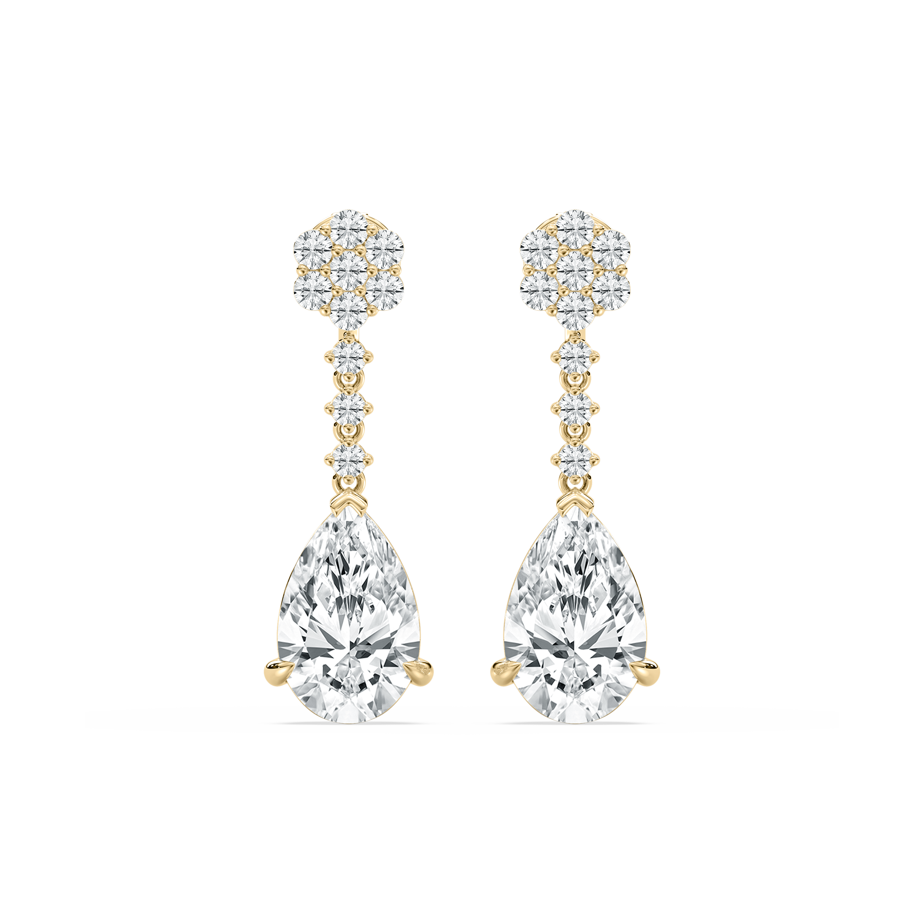 Pear And Round Diamond Andrena Dangler Earring