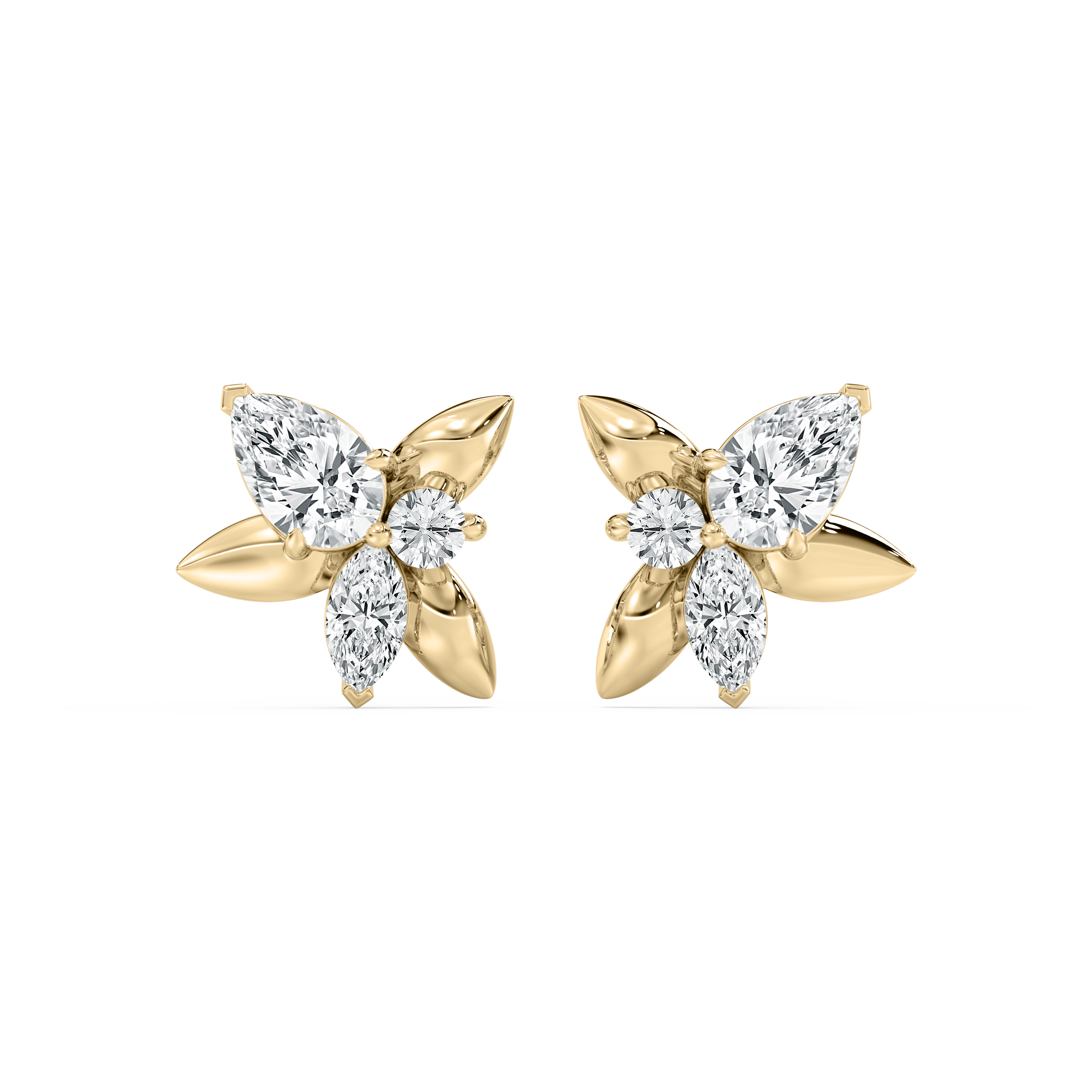 Multi Shape Diamond Oormi Stud Earring