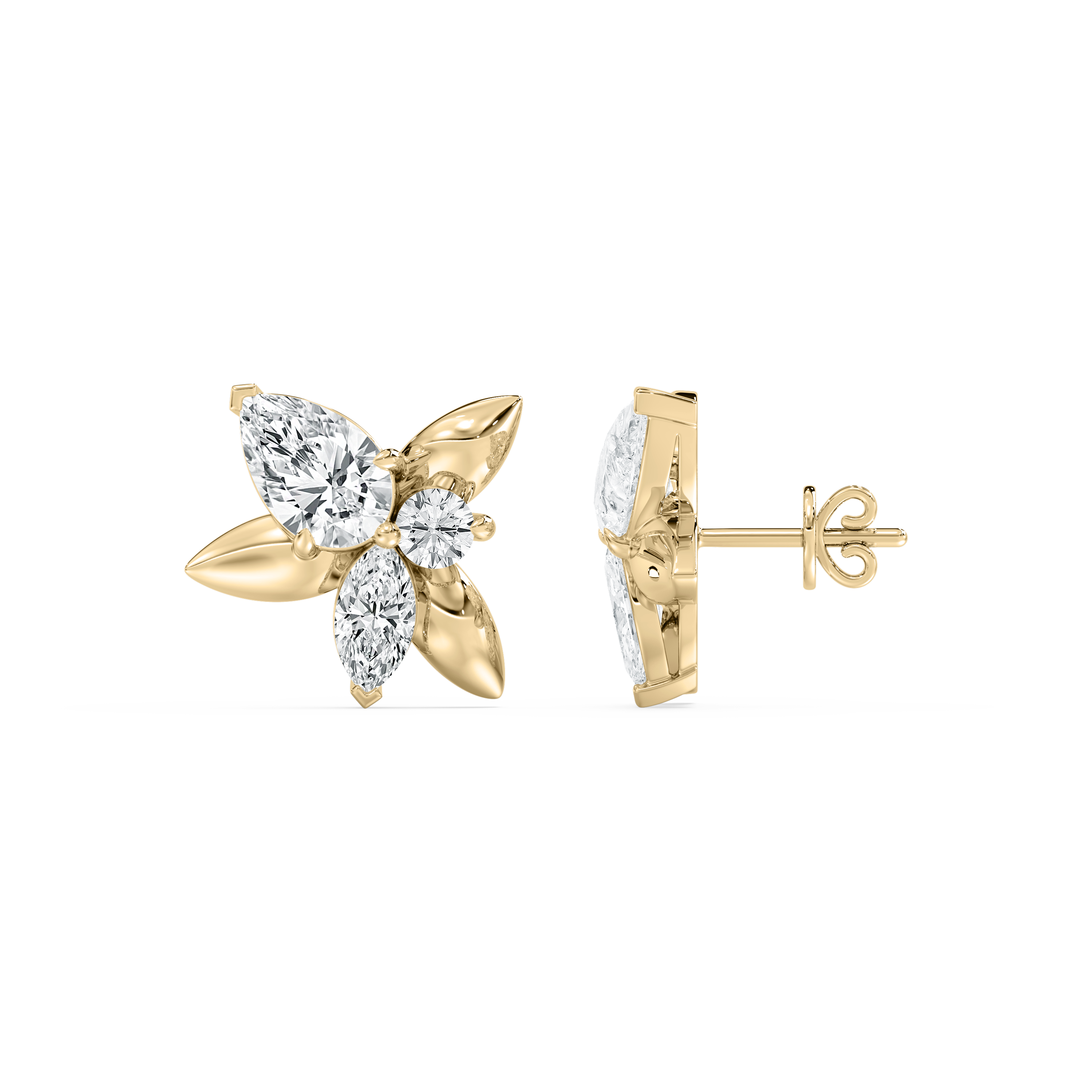 Multi Shape Diamond Oormi Stud Earring