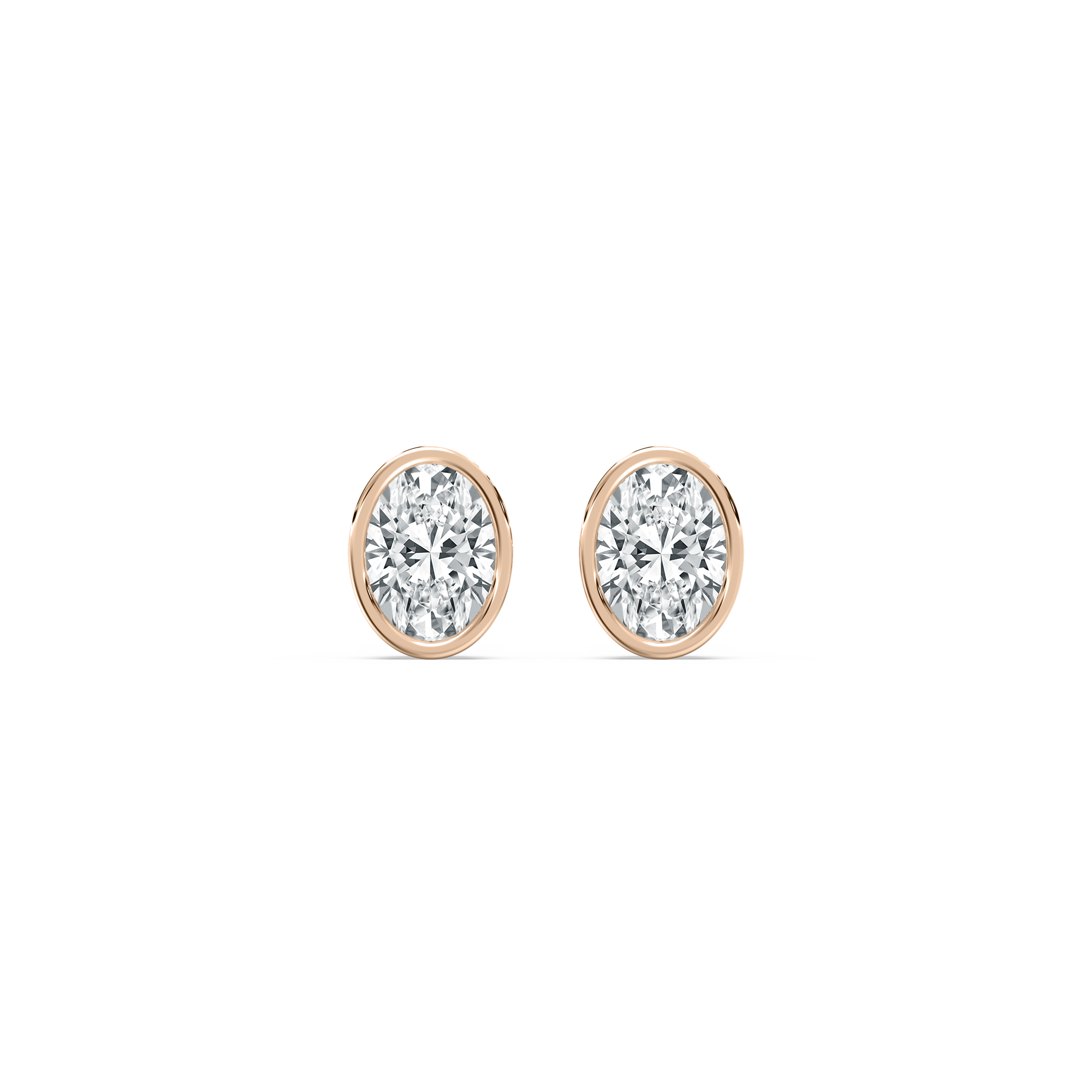 1 Carat Oval Diamond Octo Pentalon Stud Earring