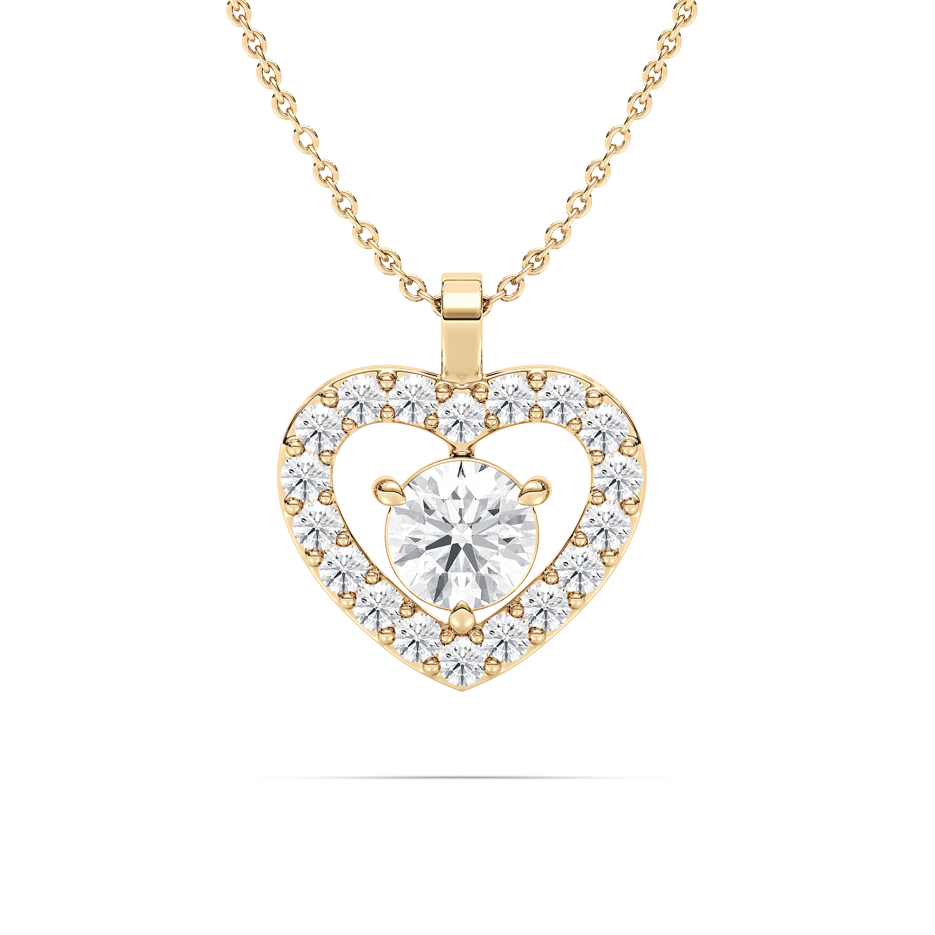 Round Diamonds Heart Shape Pendant
