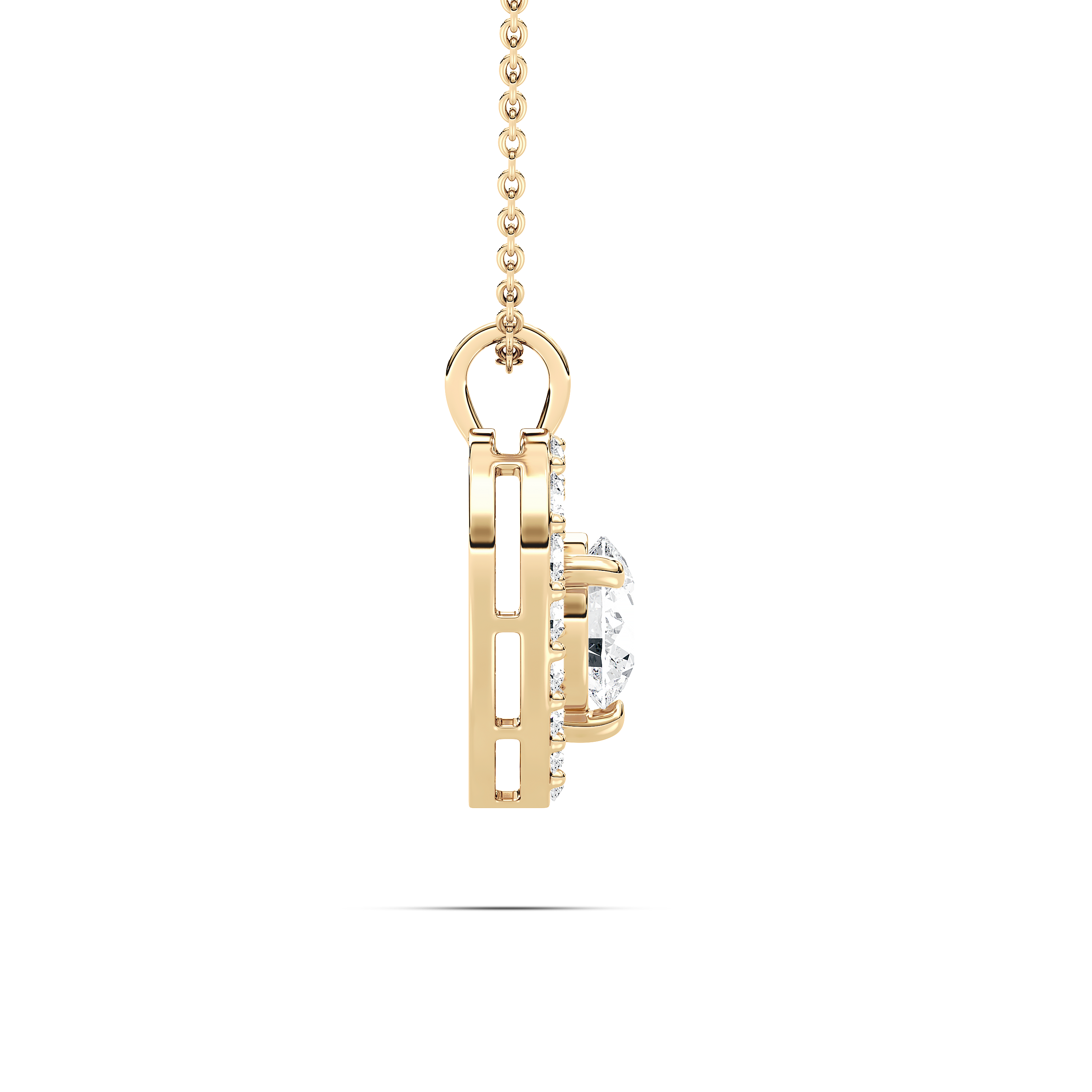 Round Diamonds Heart Shape Pendant