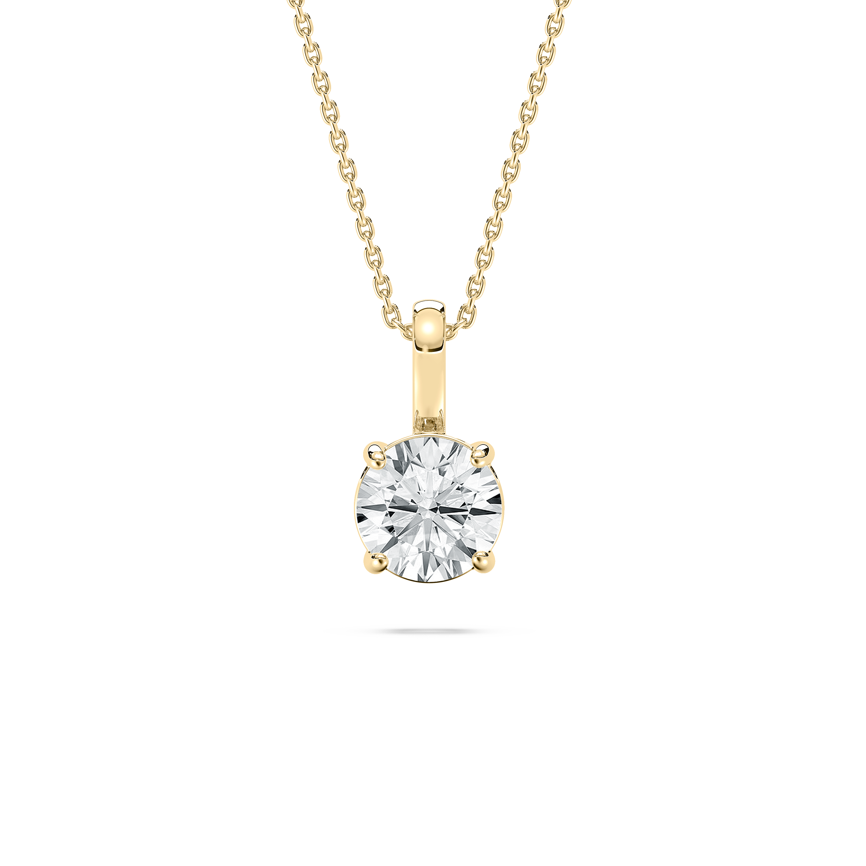 1 Carat Round Diamond Four Prong Solitaire Pendant 