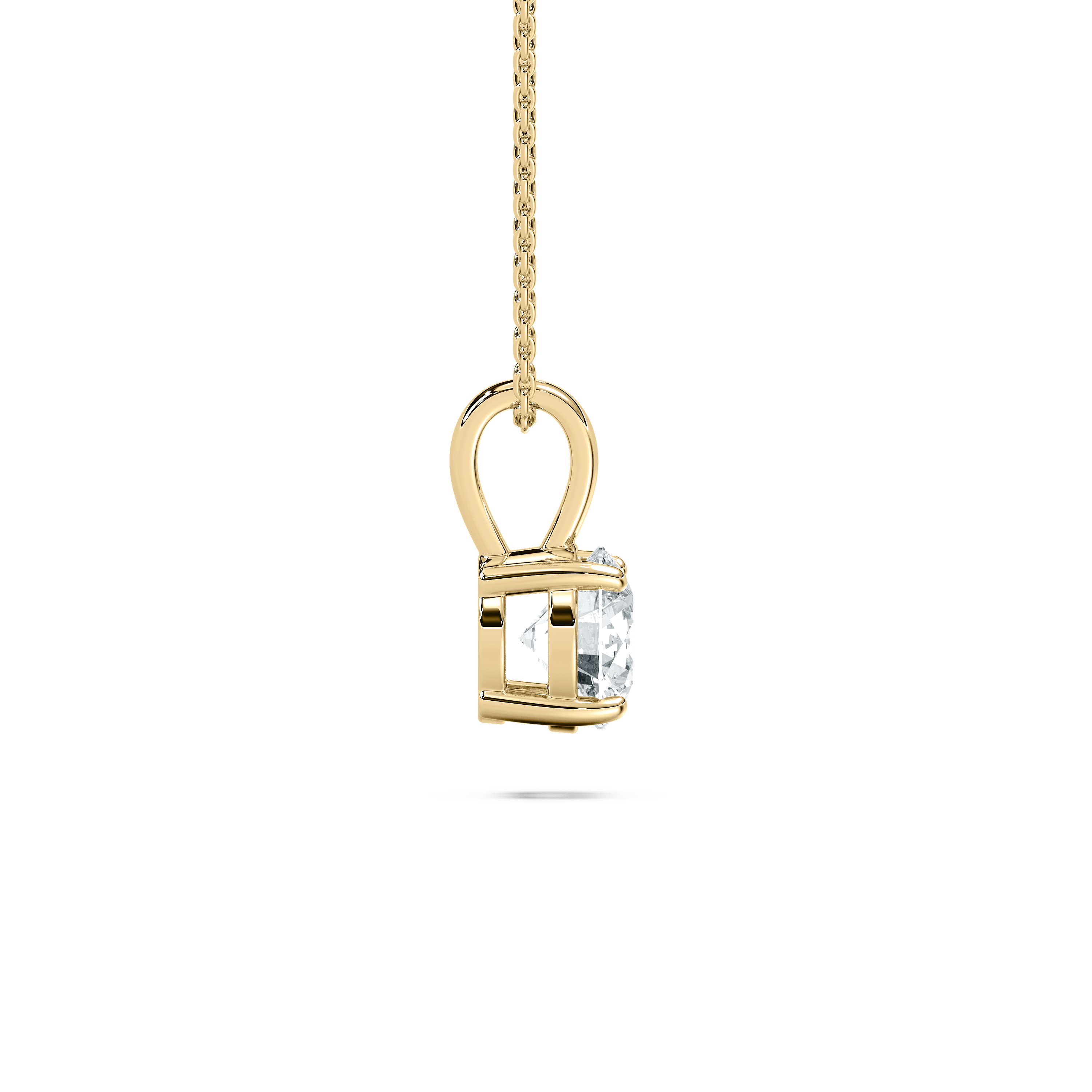 1 Carat Round Diamond Four Prong Solitaire Pendant 