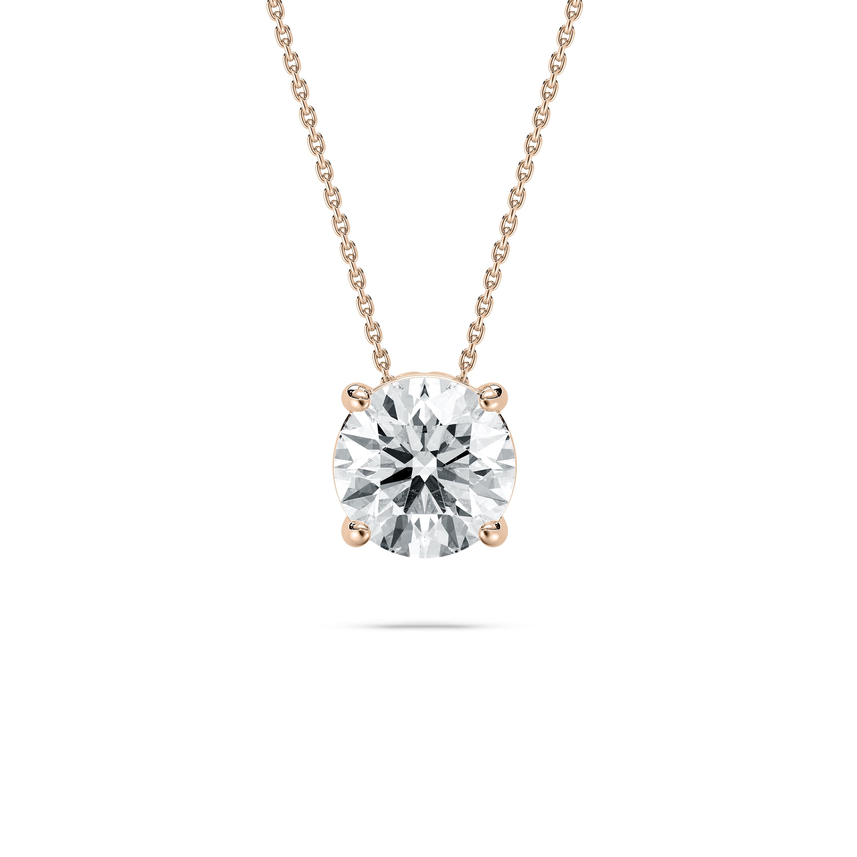 2 Carat Classic Round Four Prong Solitaire Pendant