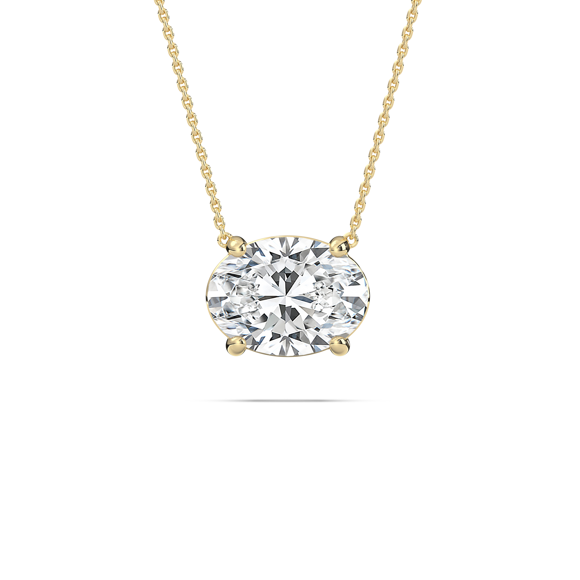 1 Carat Oval Diamond Piraan Solitaire Pendant