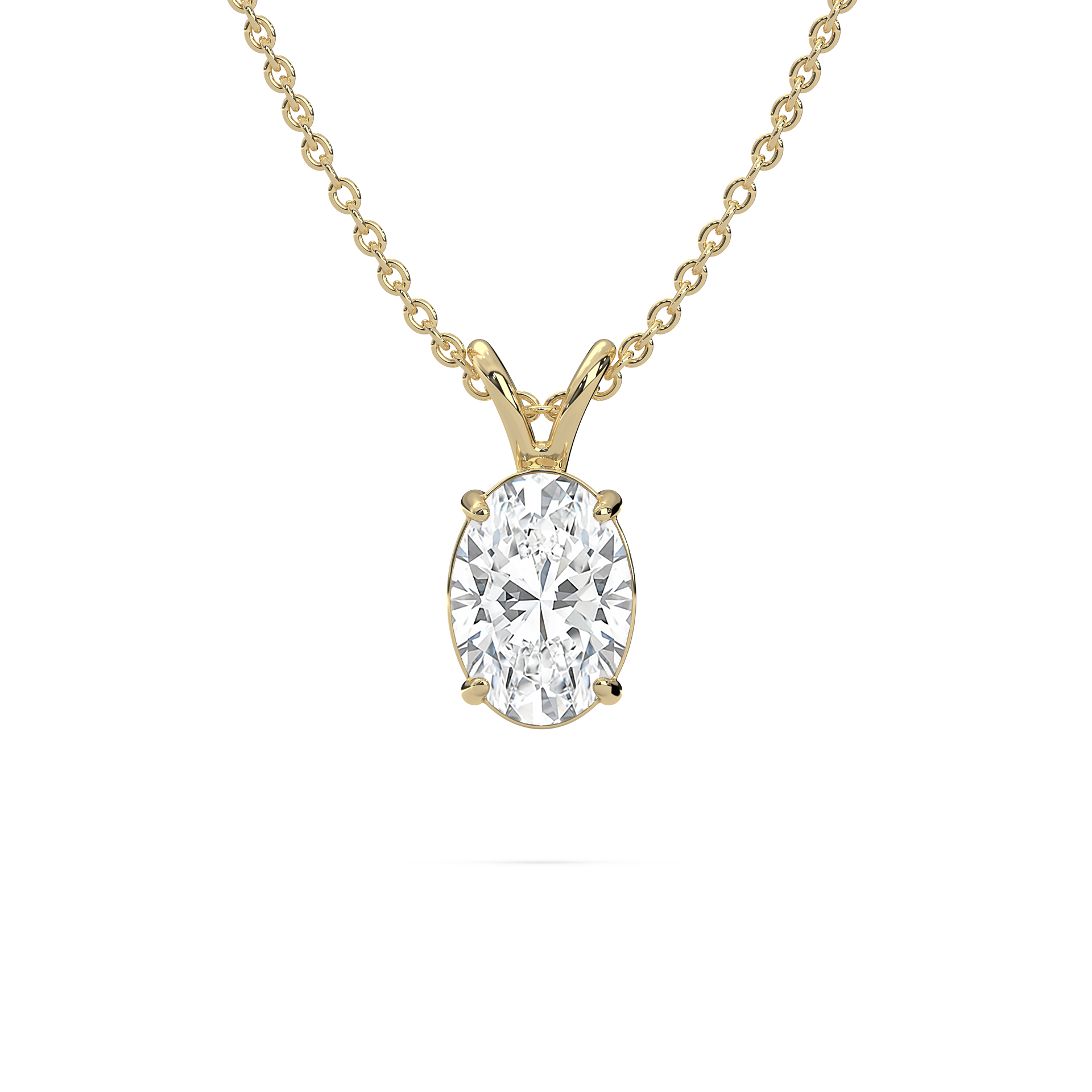 2 Carat Oval Diamond Inferno Solitaire Pendant