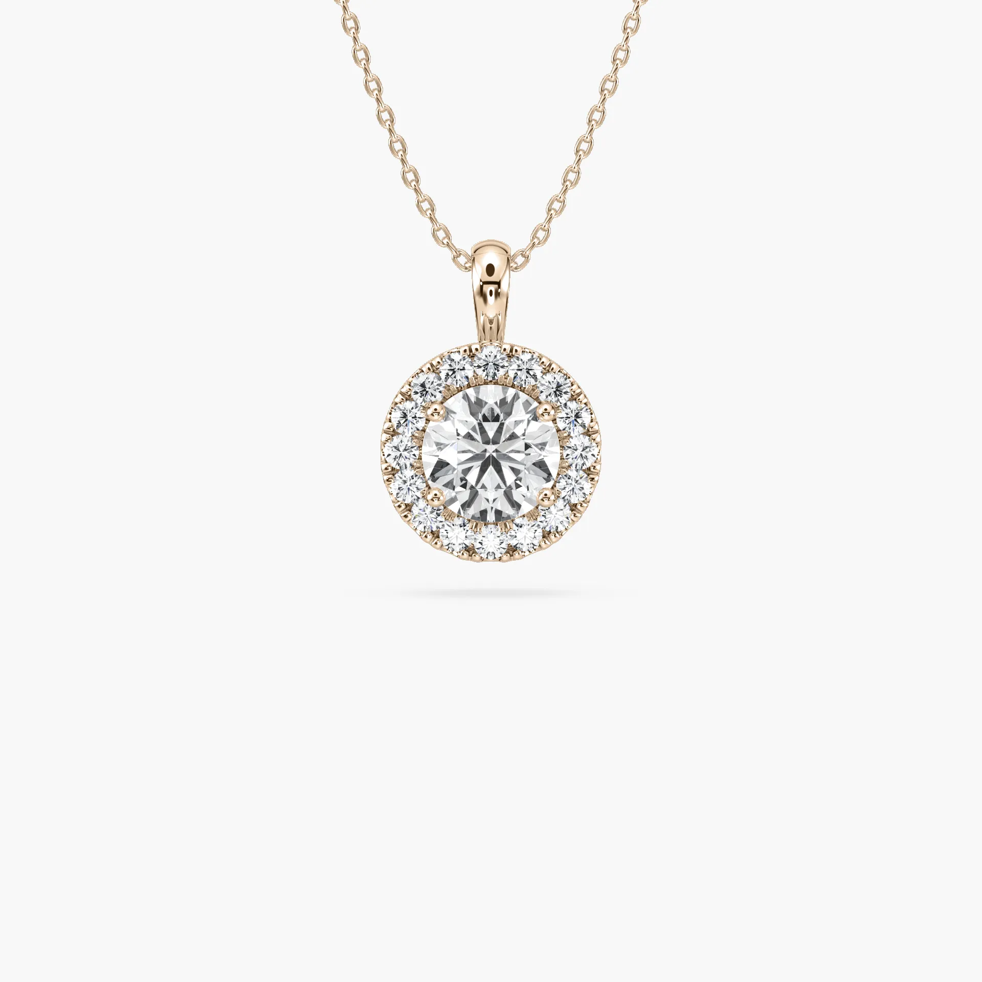1 Carat Round Diamonds Halo Pendants