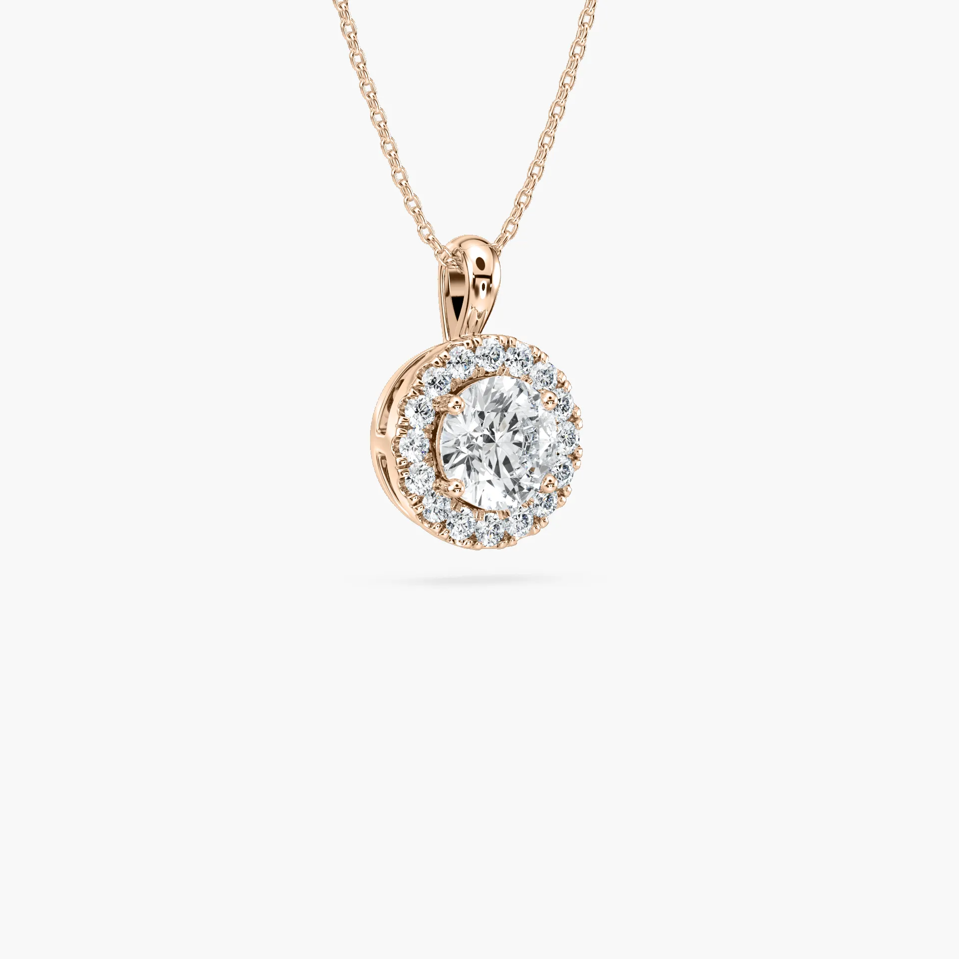 1 Carat Round Diamonds Halo Pendants