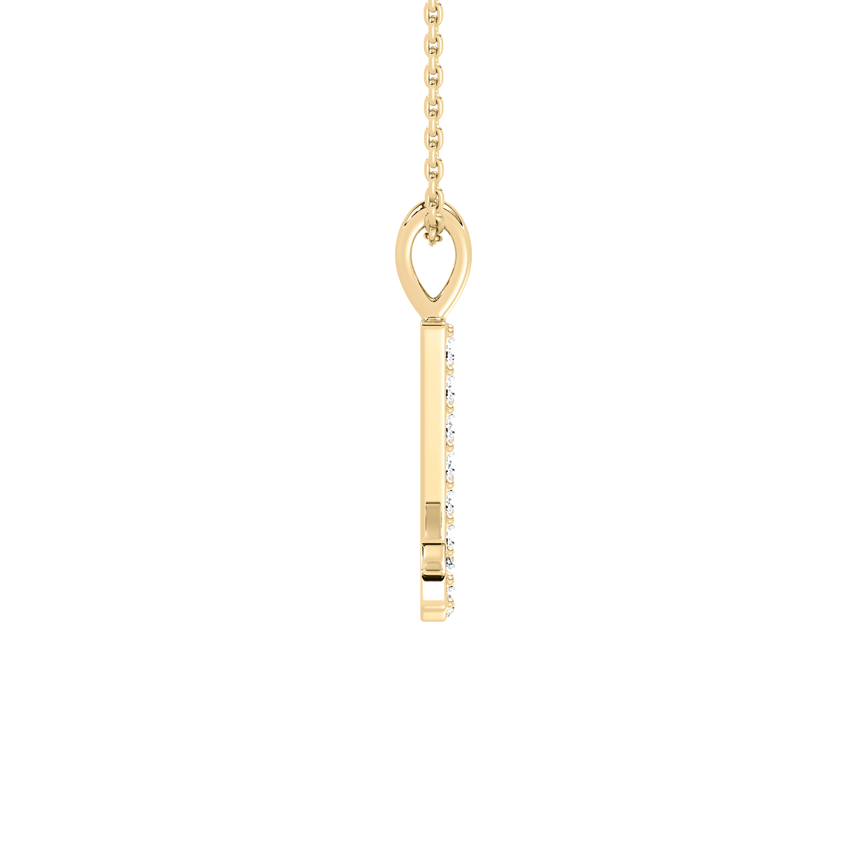 Y Initial Alphabet Diamond Pendant