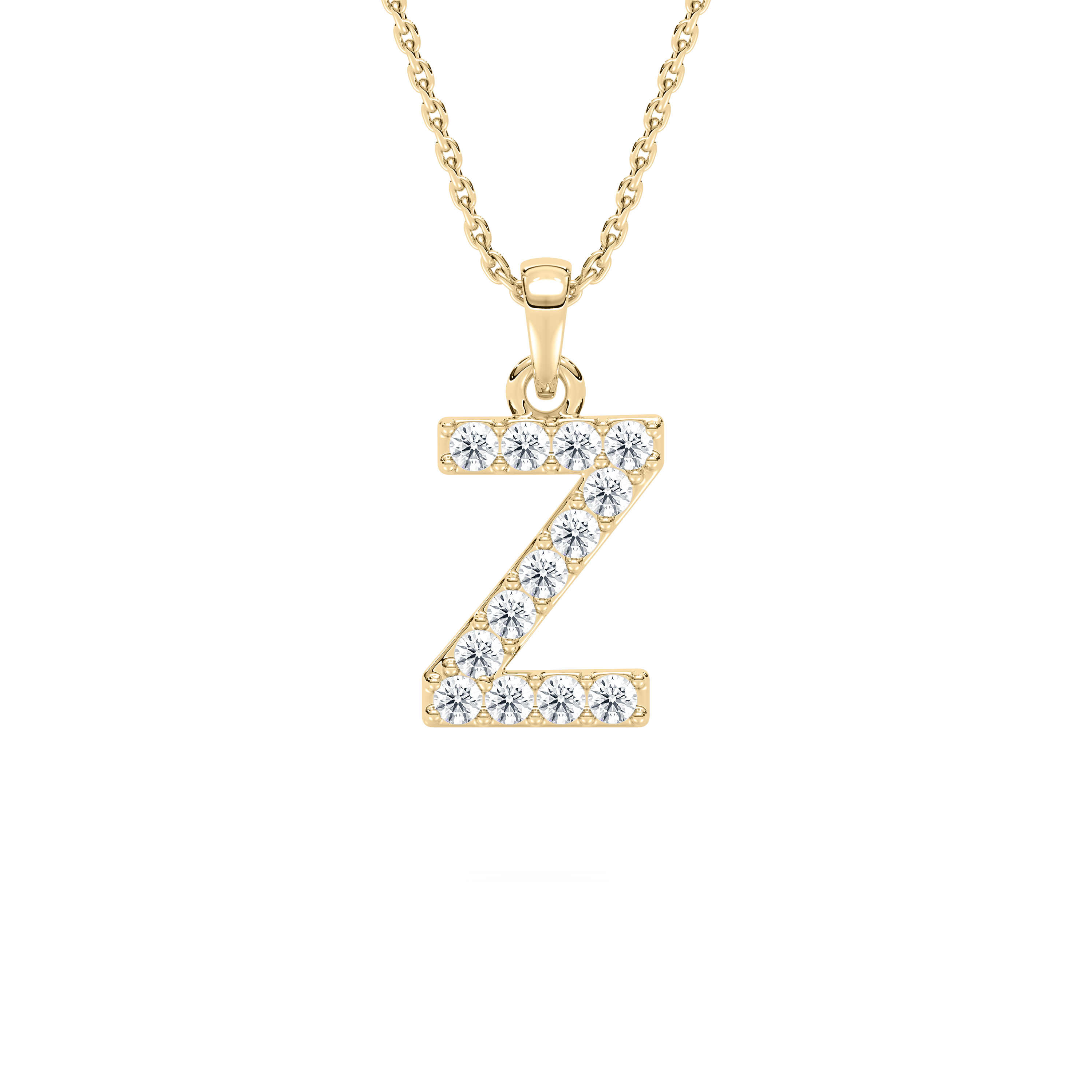 Z Initial Alphabet Diamond Pendant
