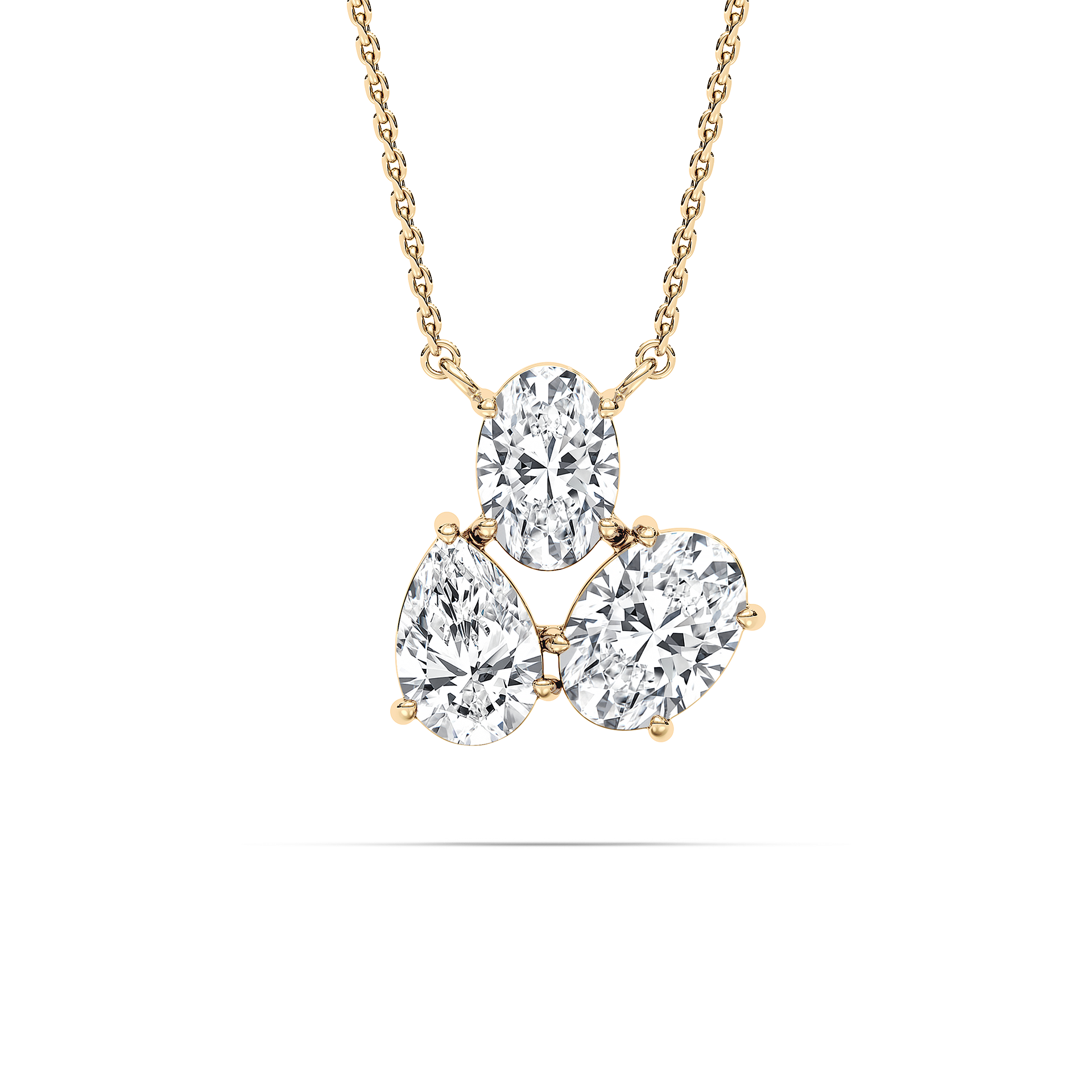 Mosaic Oval And Pear Diamond Pendant