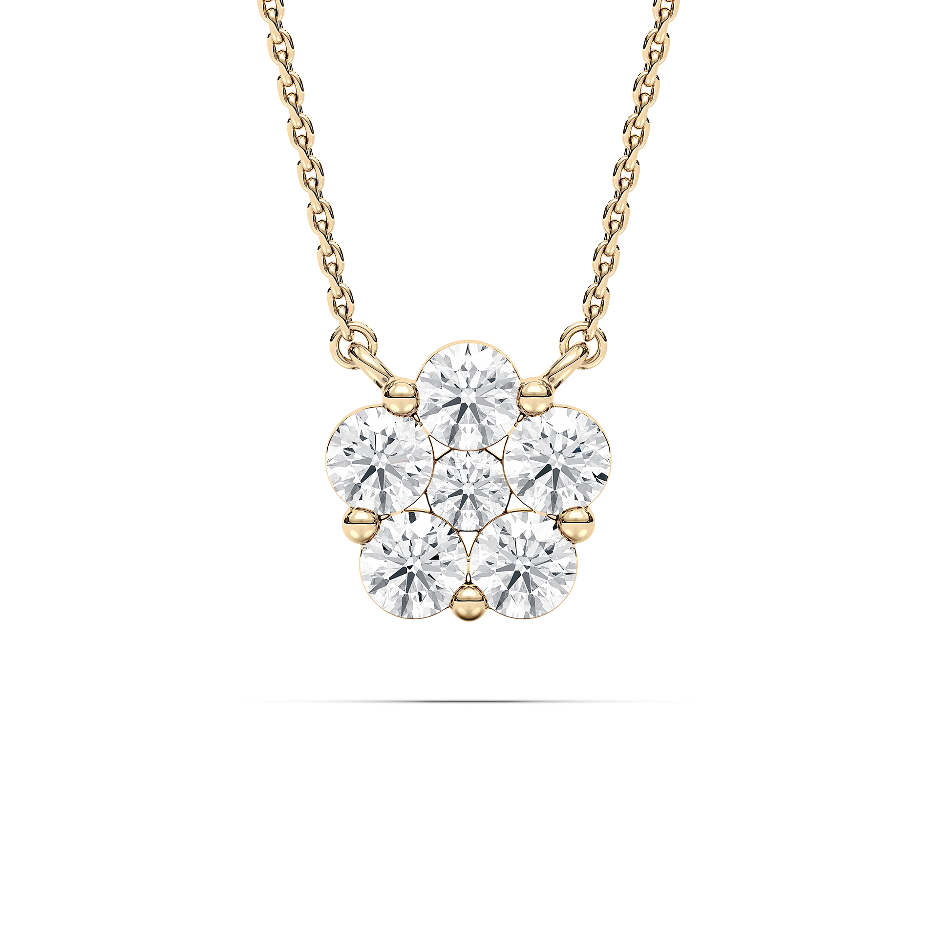 Round Diamond Flower Fashion Pendant