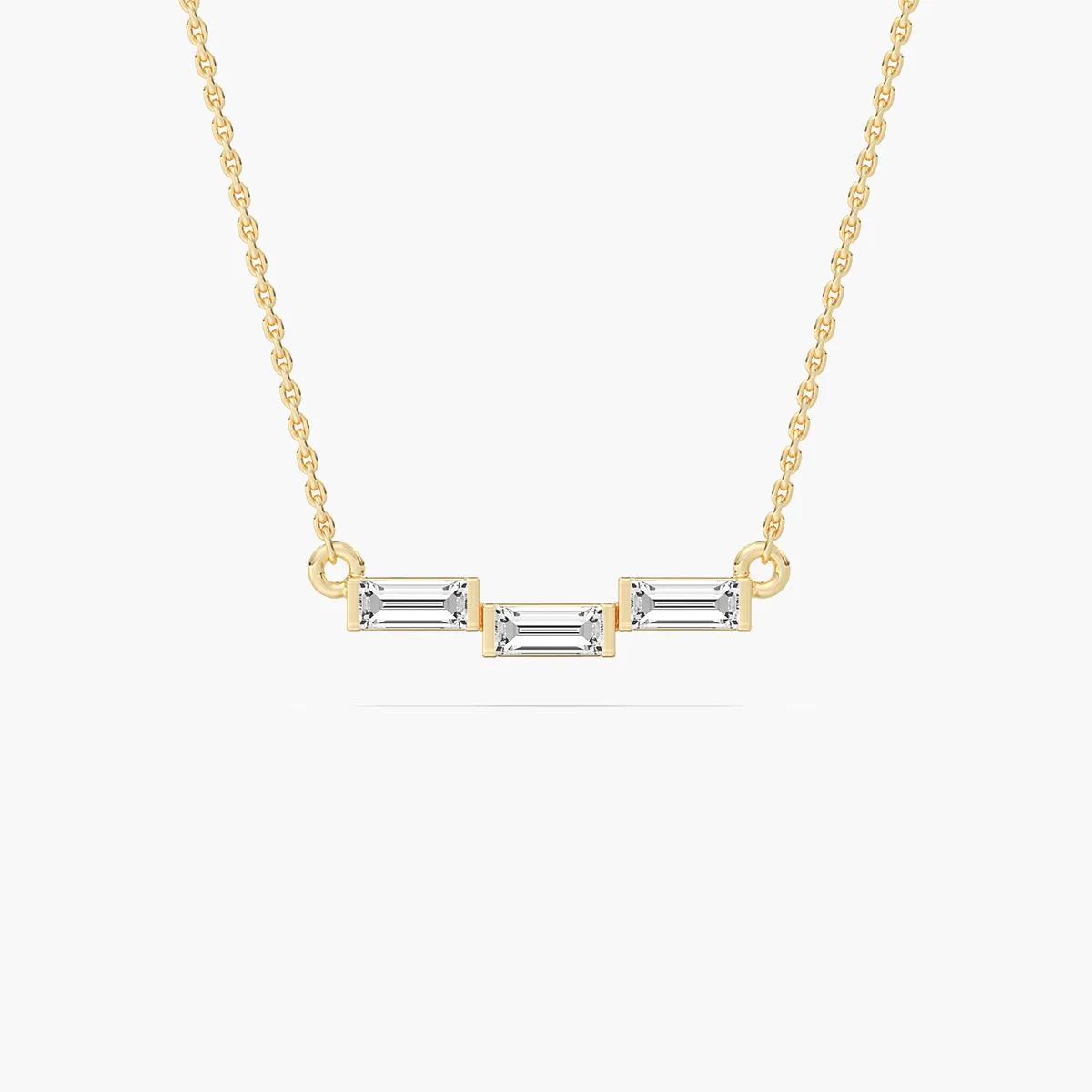 Baguette Diamond Three Stone Fashion Pendant