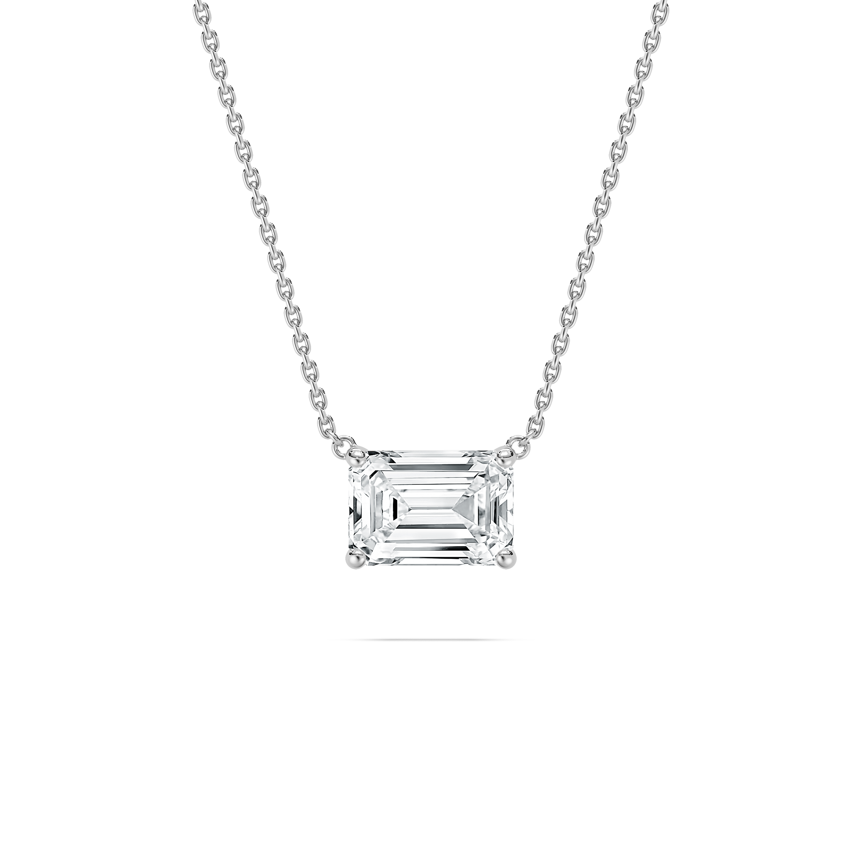 2 Carat Emerald Diamond Earthy Solitaire Pendant