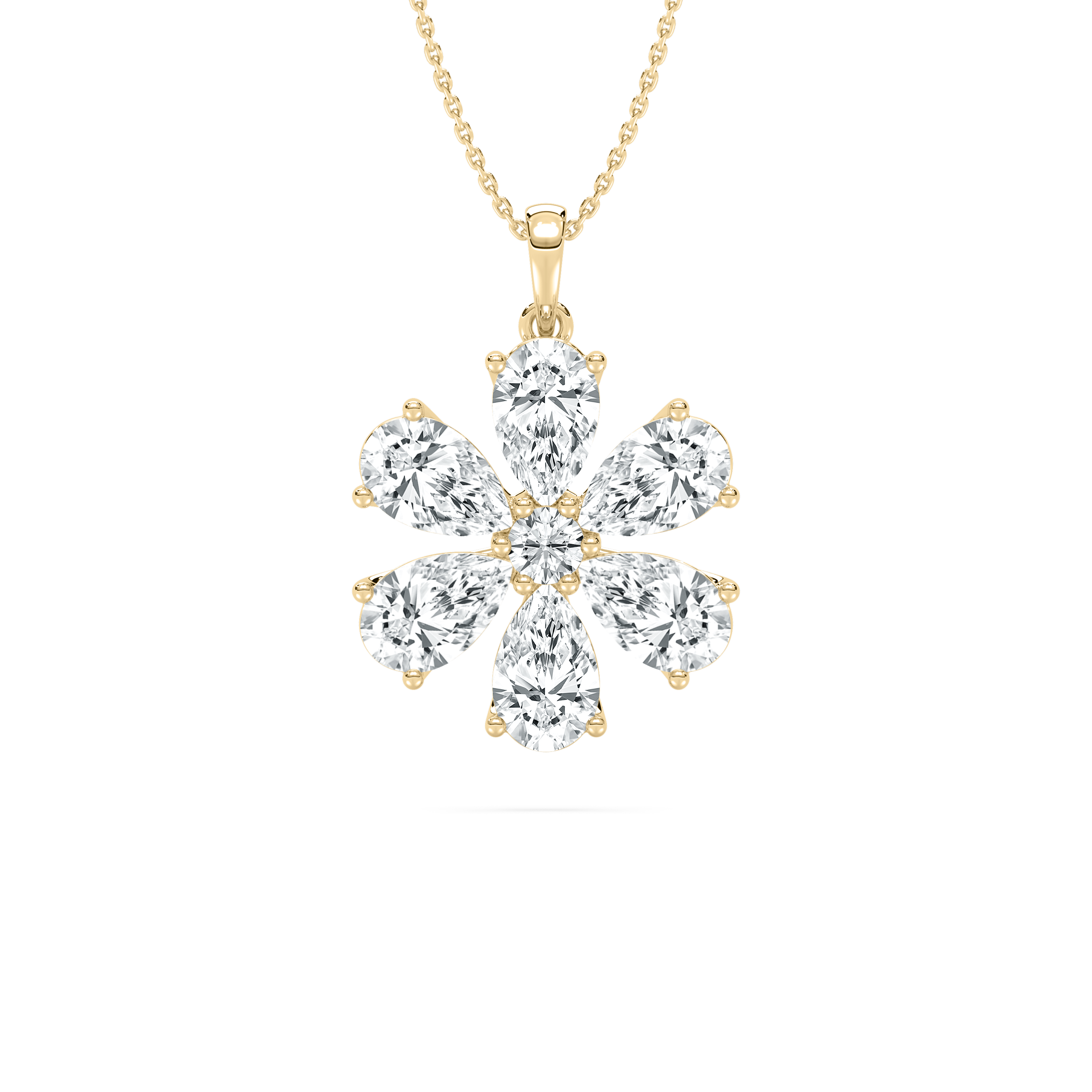 4.70 Carat Round And Pear Diamond Foliage Fashion Pendant