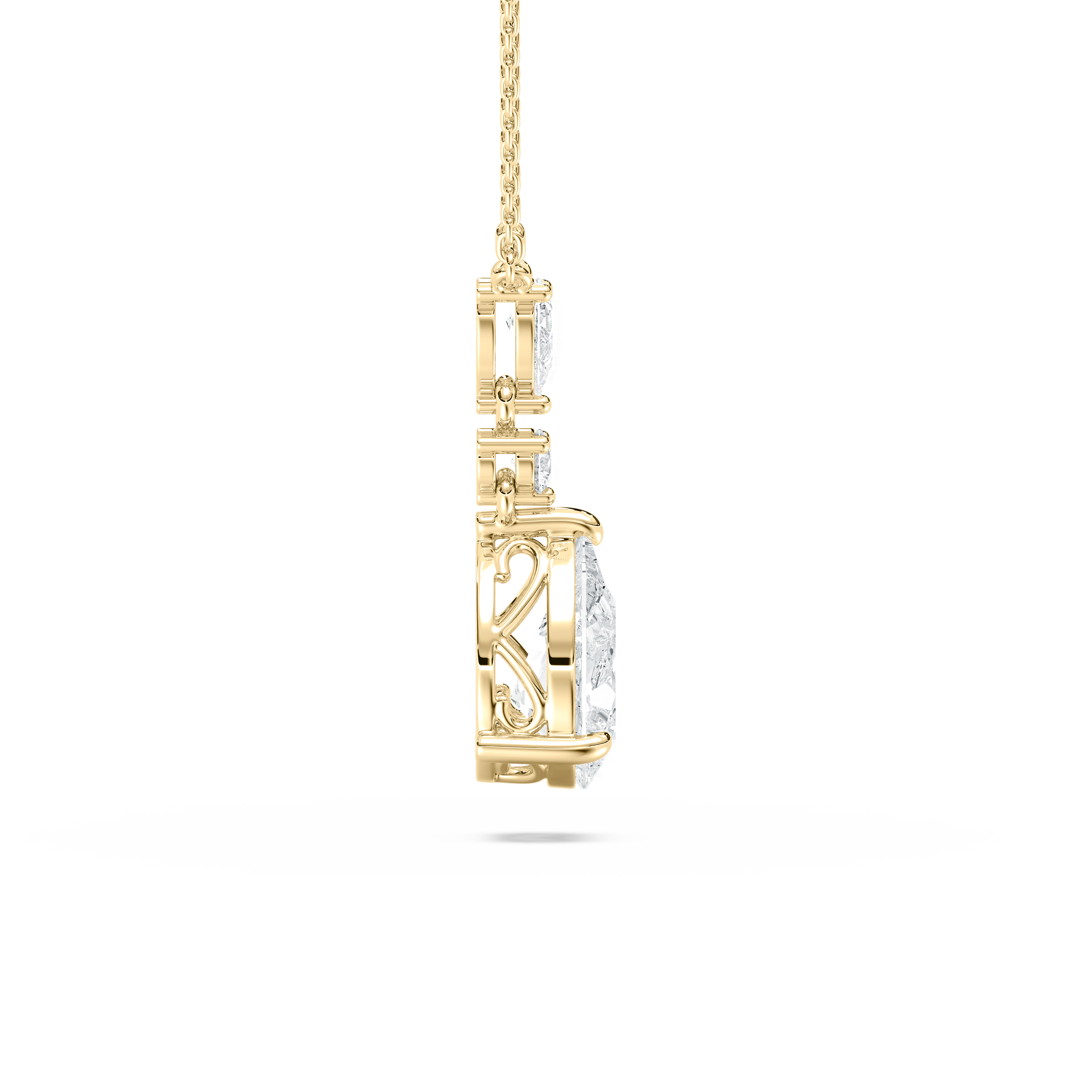 2.30 Carat Round And Pear Diamond Crevasse Fashion Pendant