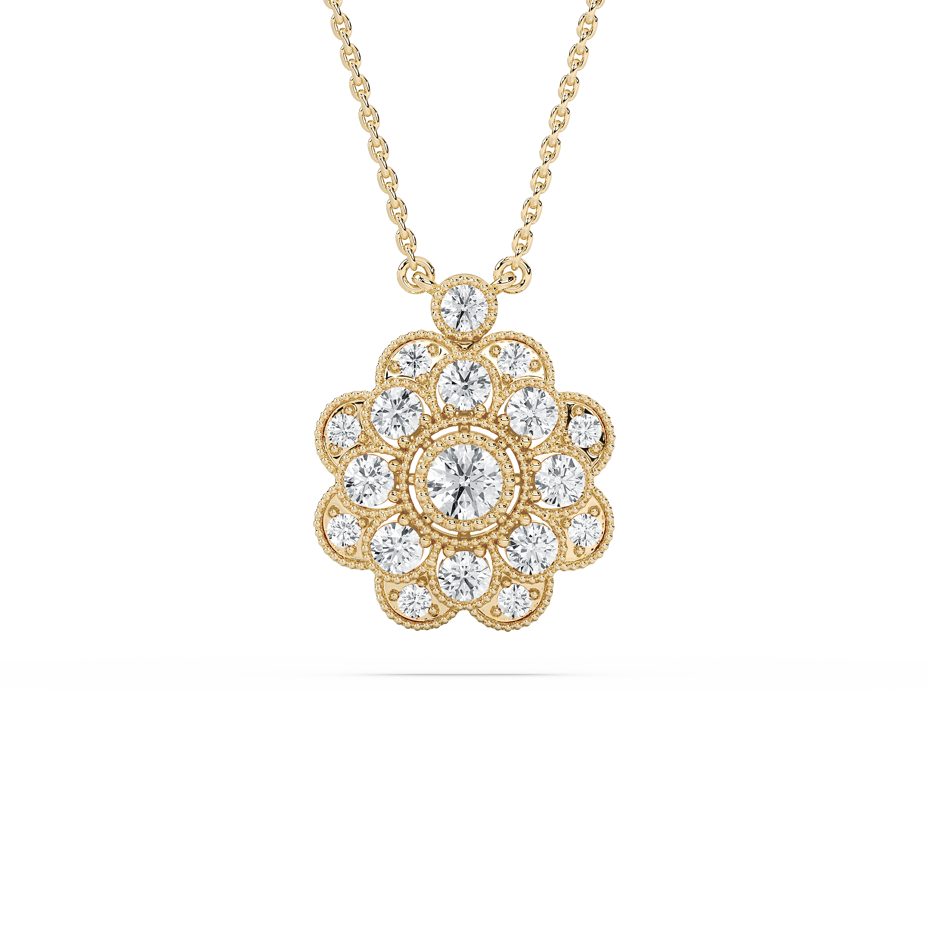 Round Diamonds Cluster Pendants