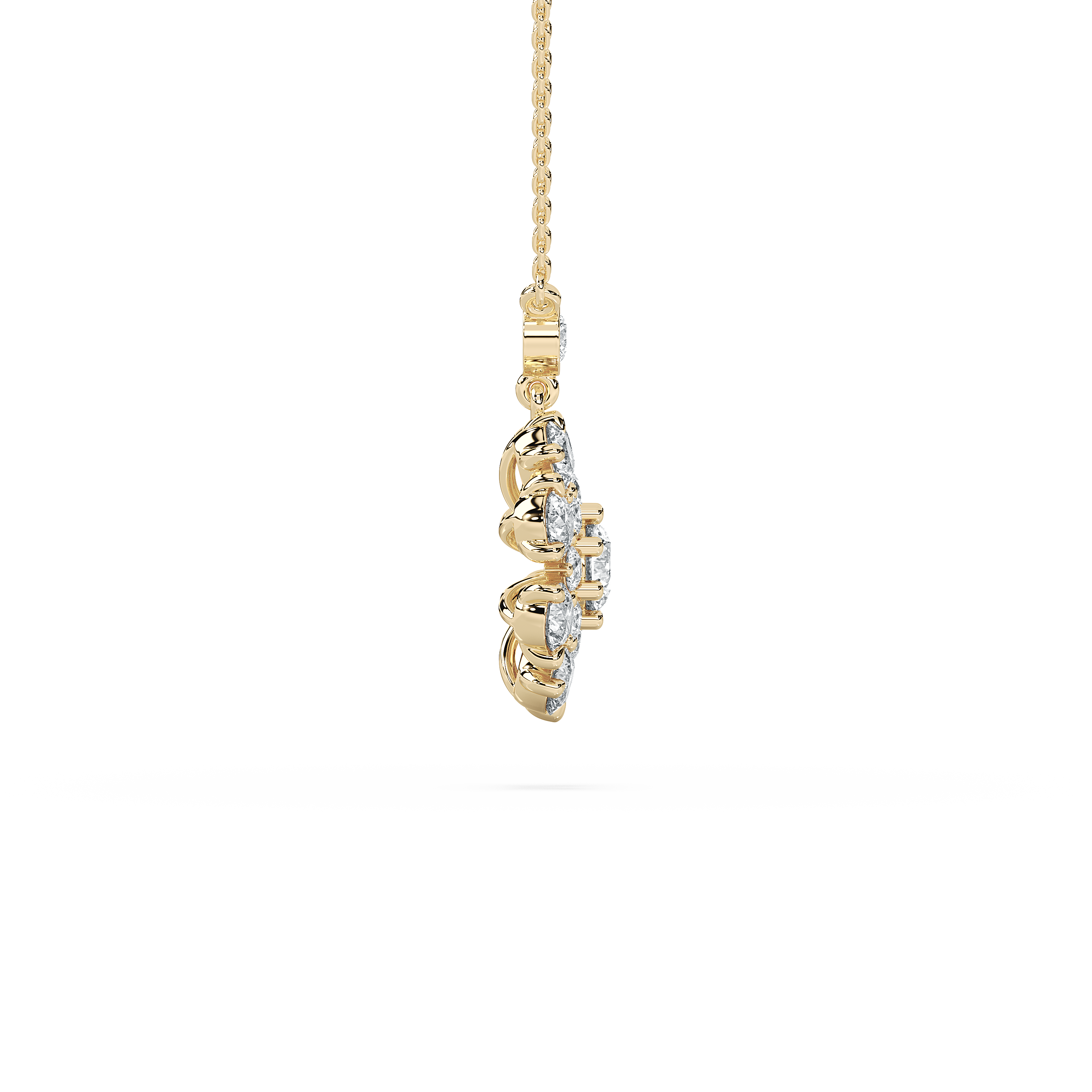 2 Carat Round Diamonds Cluster Pendants