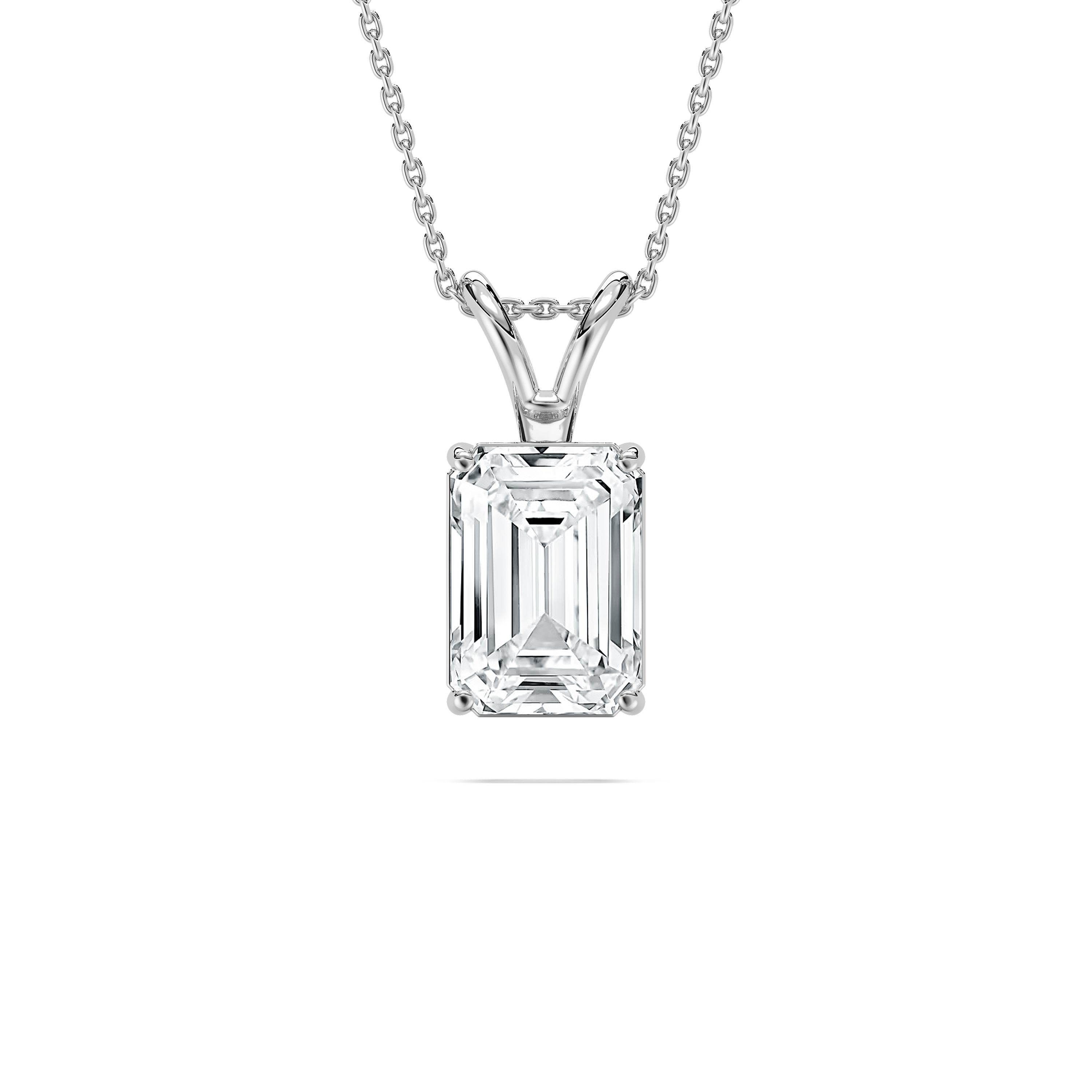 3 Carat Emerald Diamond Cecilia Solitaire Pendant