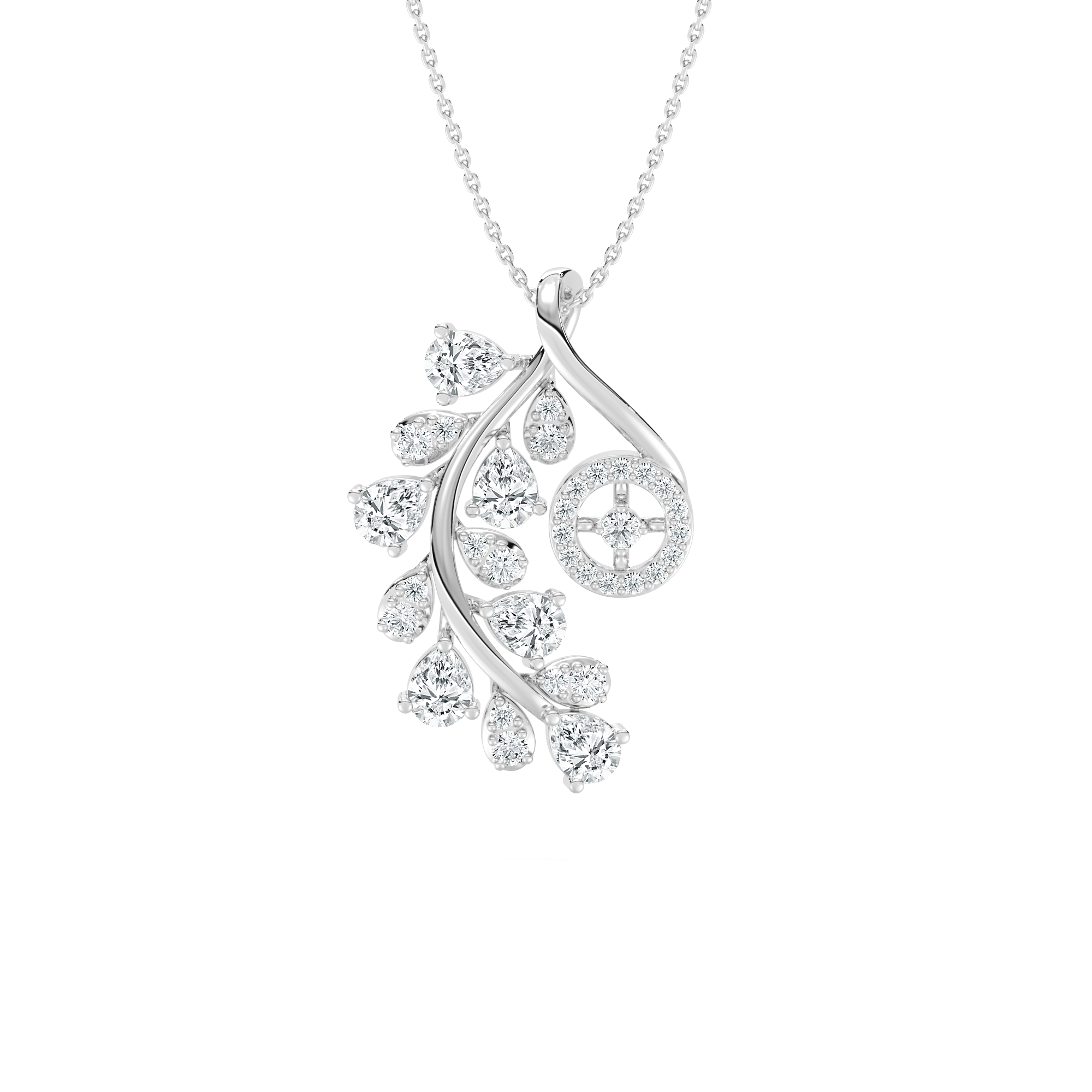 Pear Diamond Serene Arc  Fashion Pendant