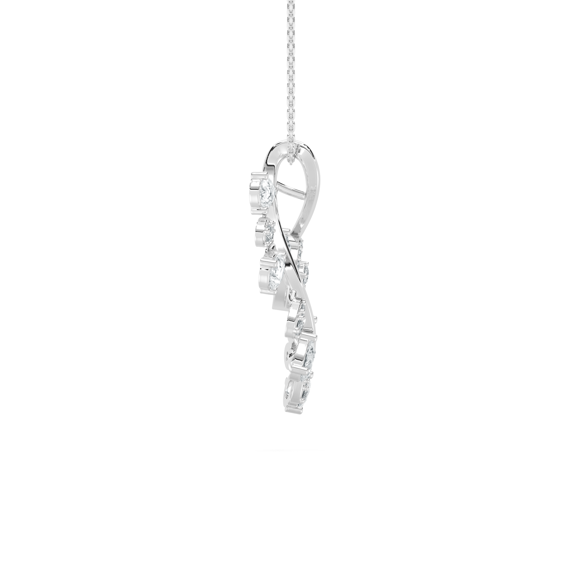 Pear Diamond Serene Arc  Fashion Pendant