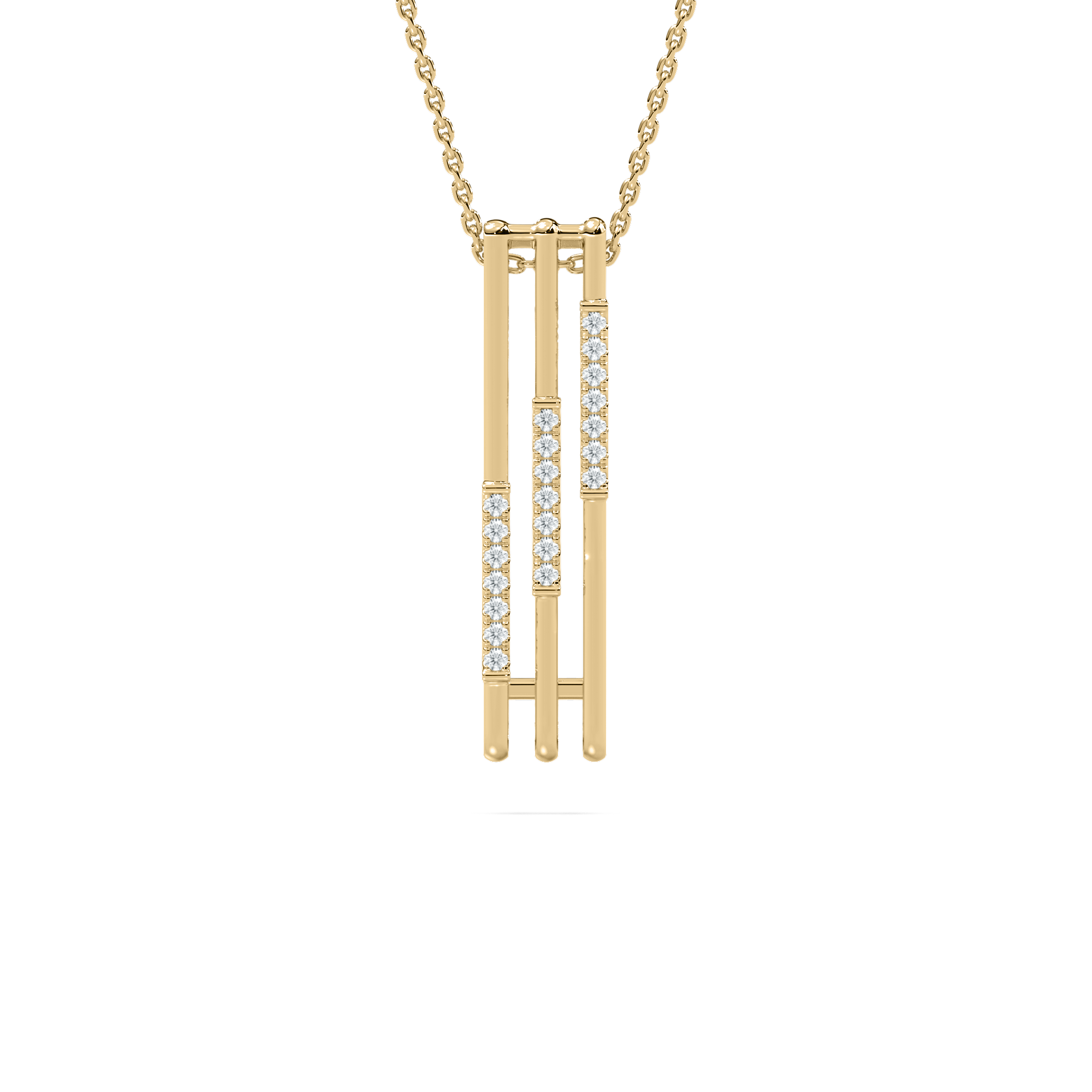 Round Diamond Linear Focus Fashion Pendant