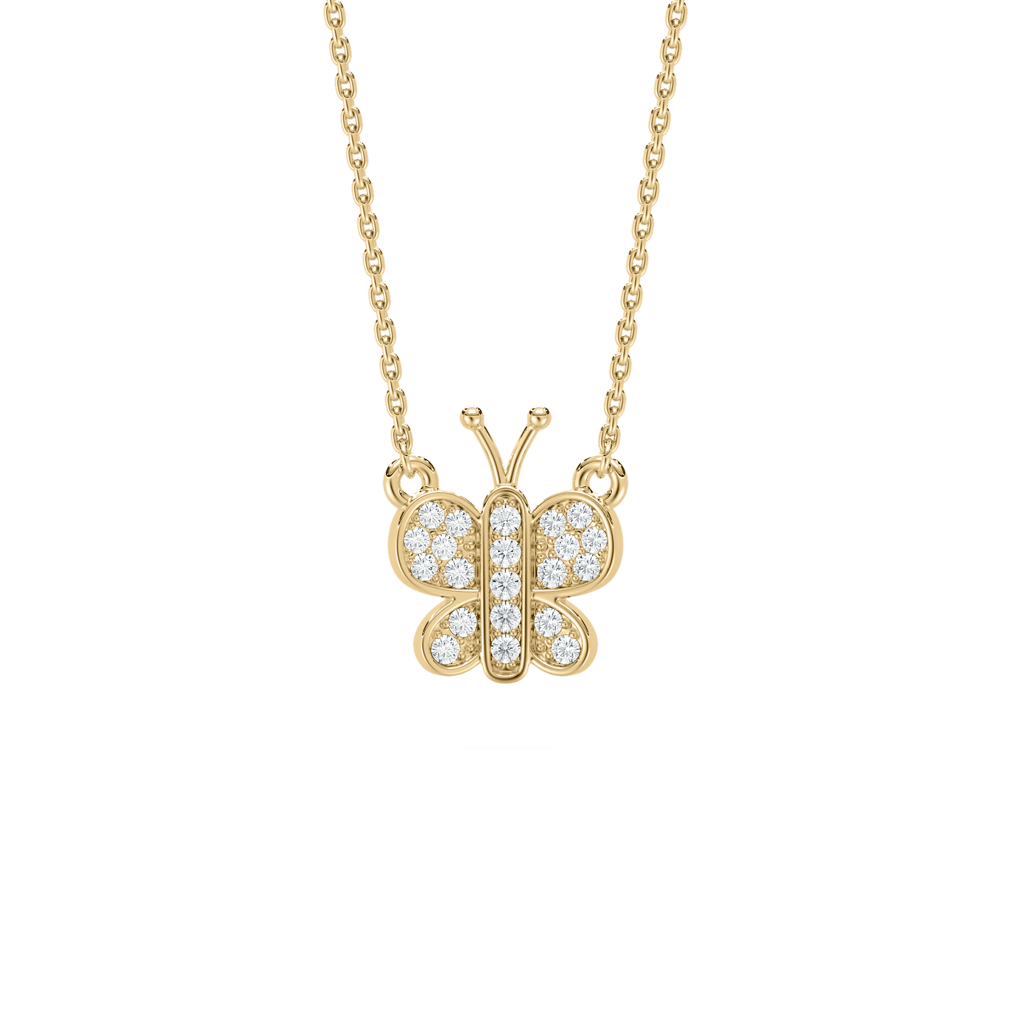 Pretty Butterfly Diamond Pendant For Kids